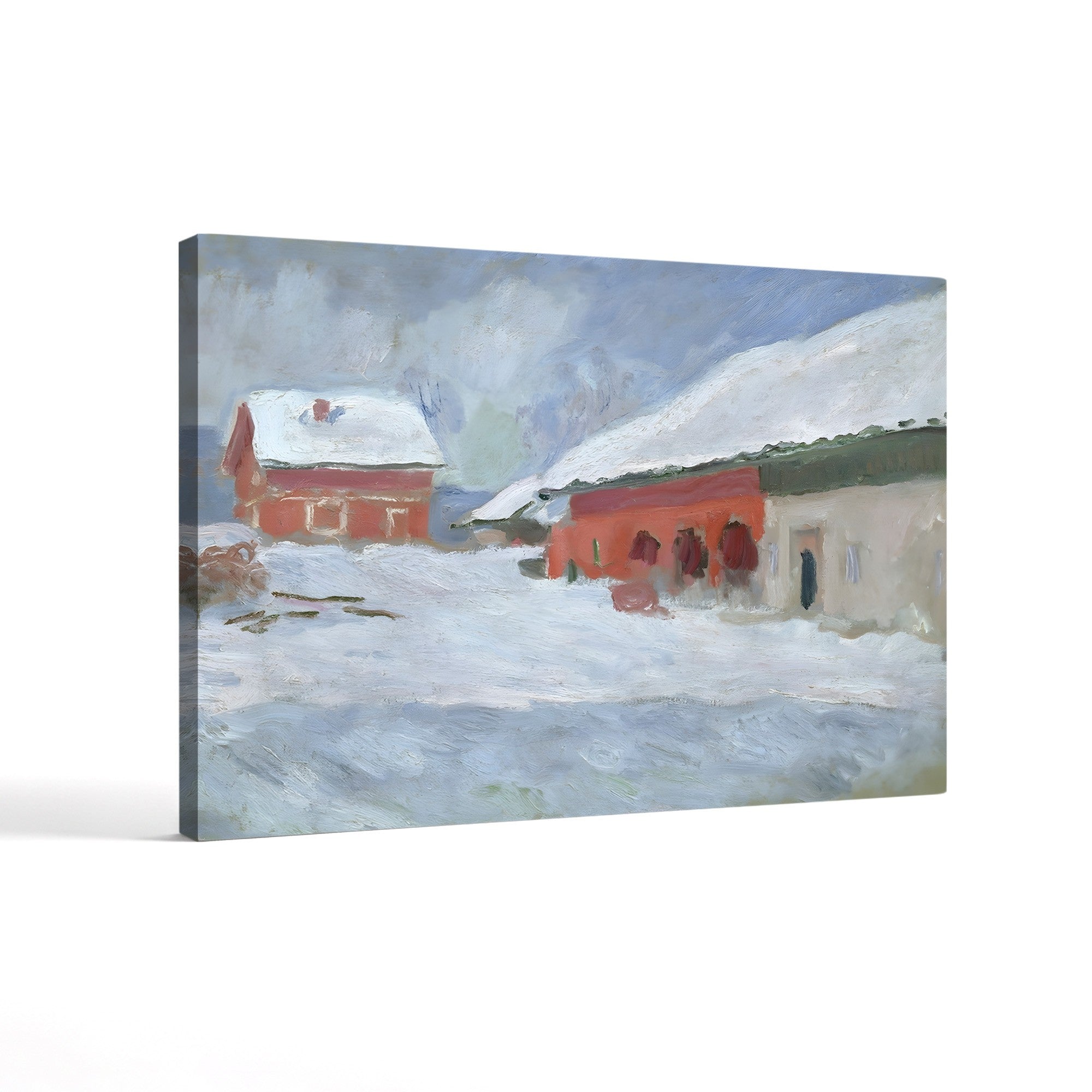 Red Houses at Bjørnegaard in the Snow, Norway (Maisons rouges à Bjørnegaard, Norvège), 1895 by Claude Monet