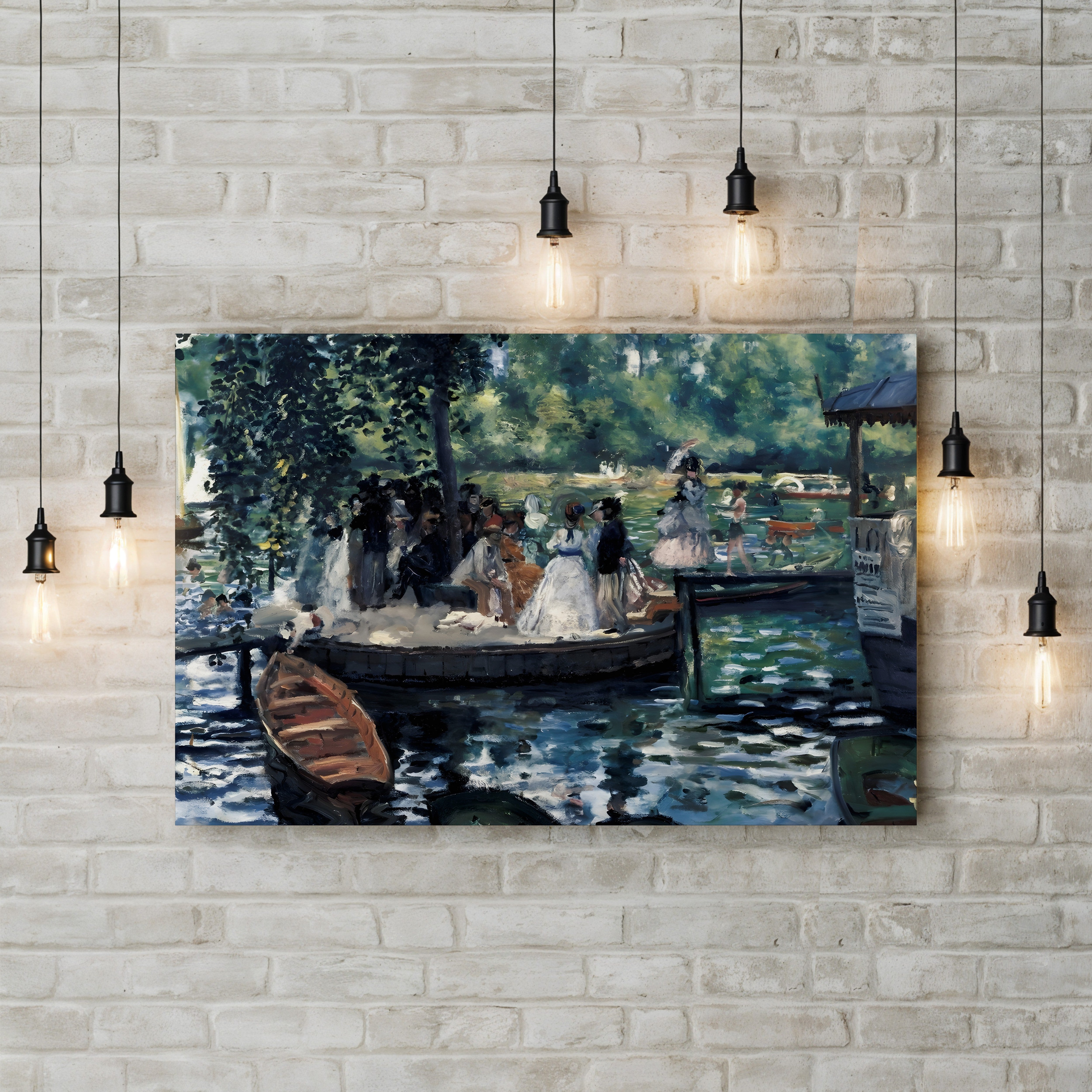 La Grenouillère (Wall Art) – Pierre-Auguste Renoir Wall Art | Impressionist River Canvas Print