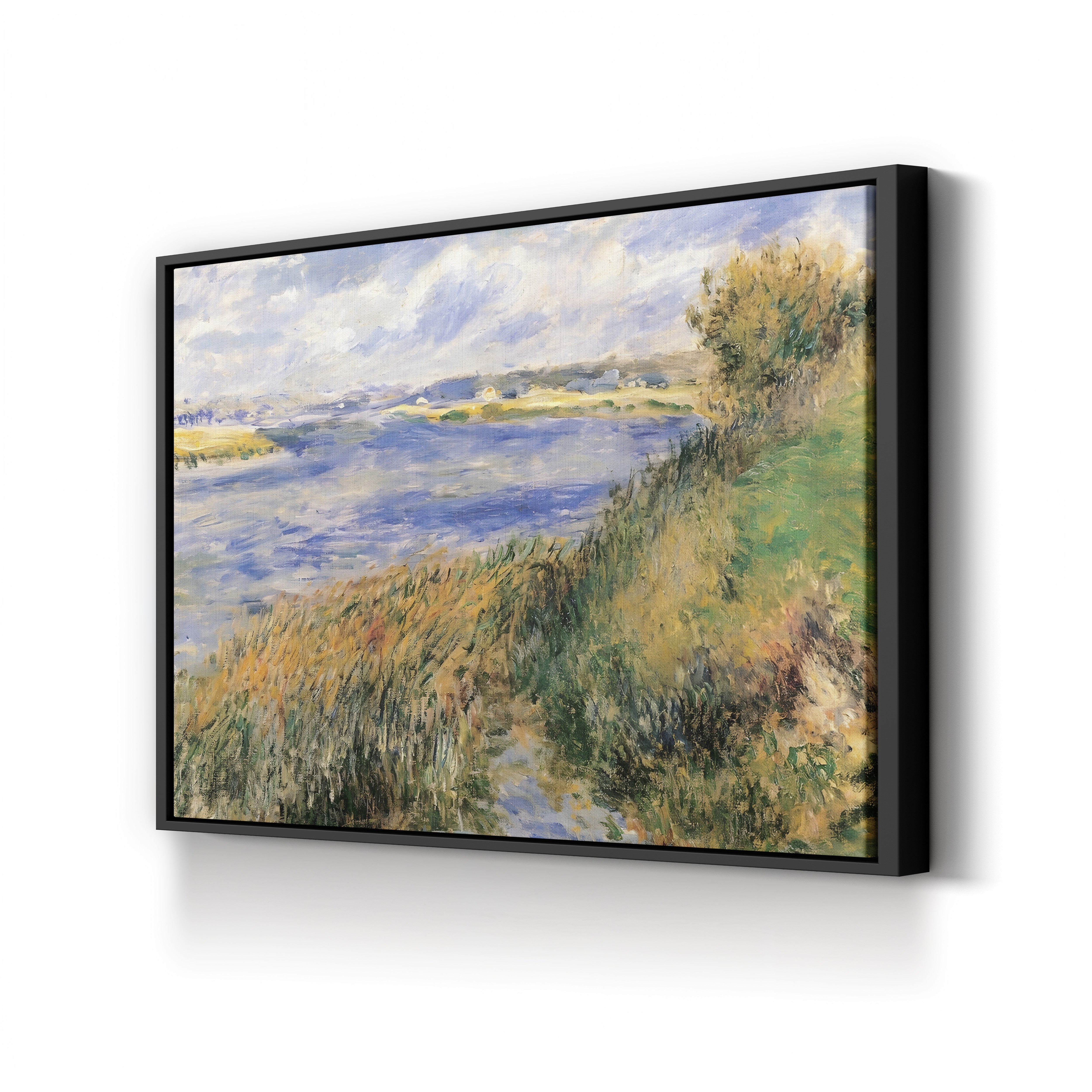 The Banks of the Seine at Champrosay, 1876 – Pierre-Auguste Renoir Wall Art | Impressionist River Canvas Print