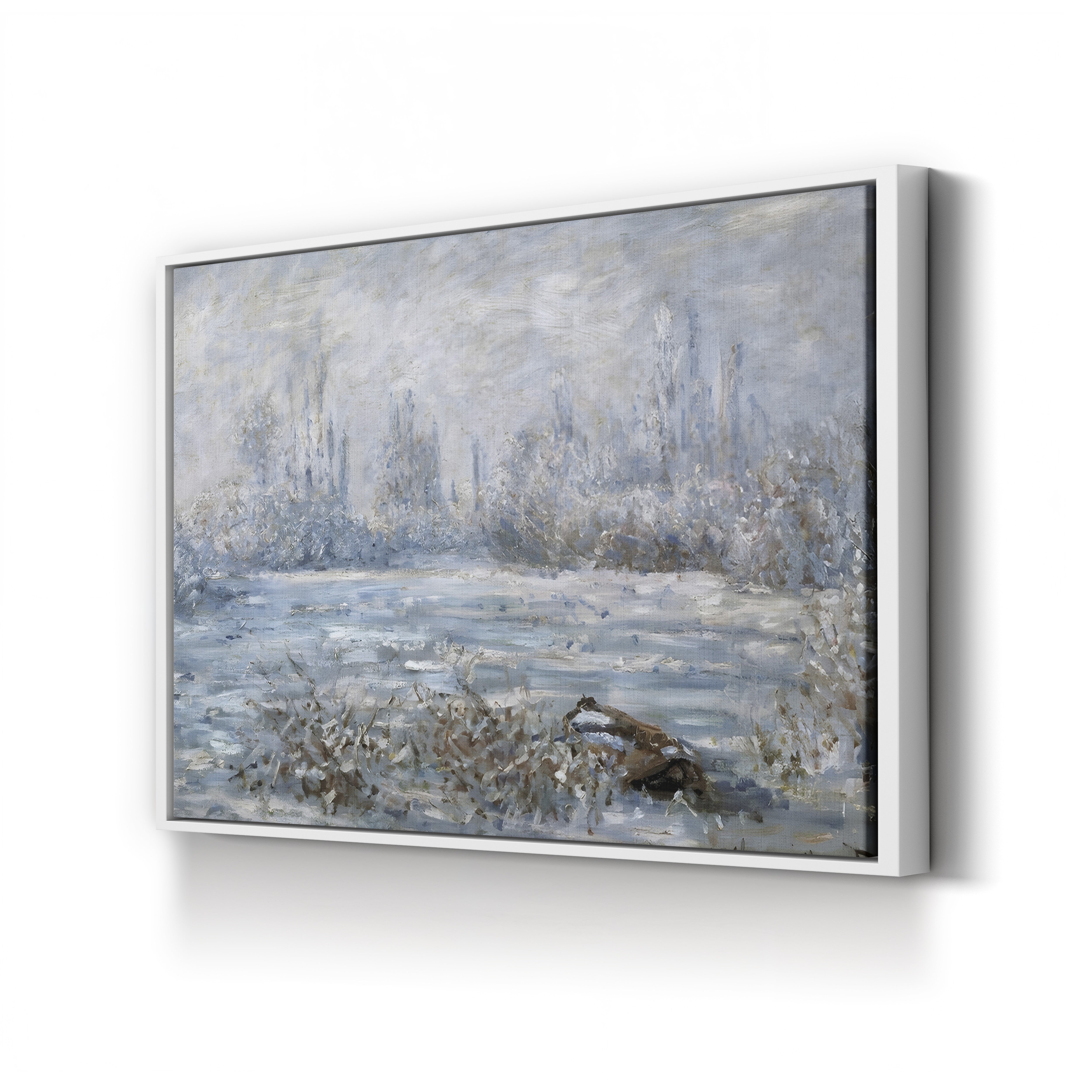 Frost near Vétheuil – Claude Monet Wall Art | Impressionist Winter Landscape Canvas Print