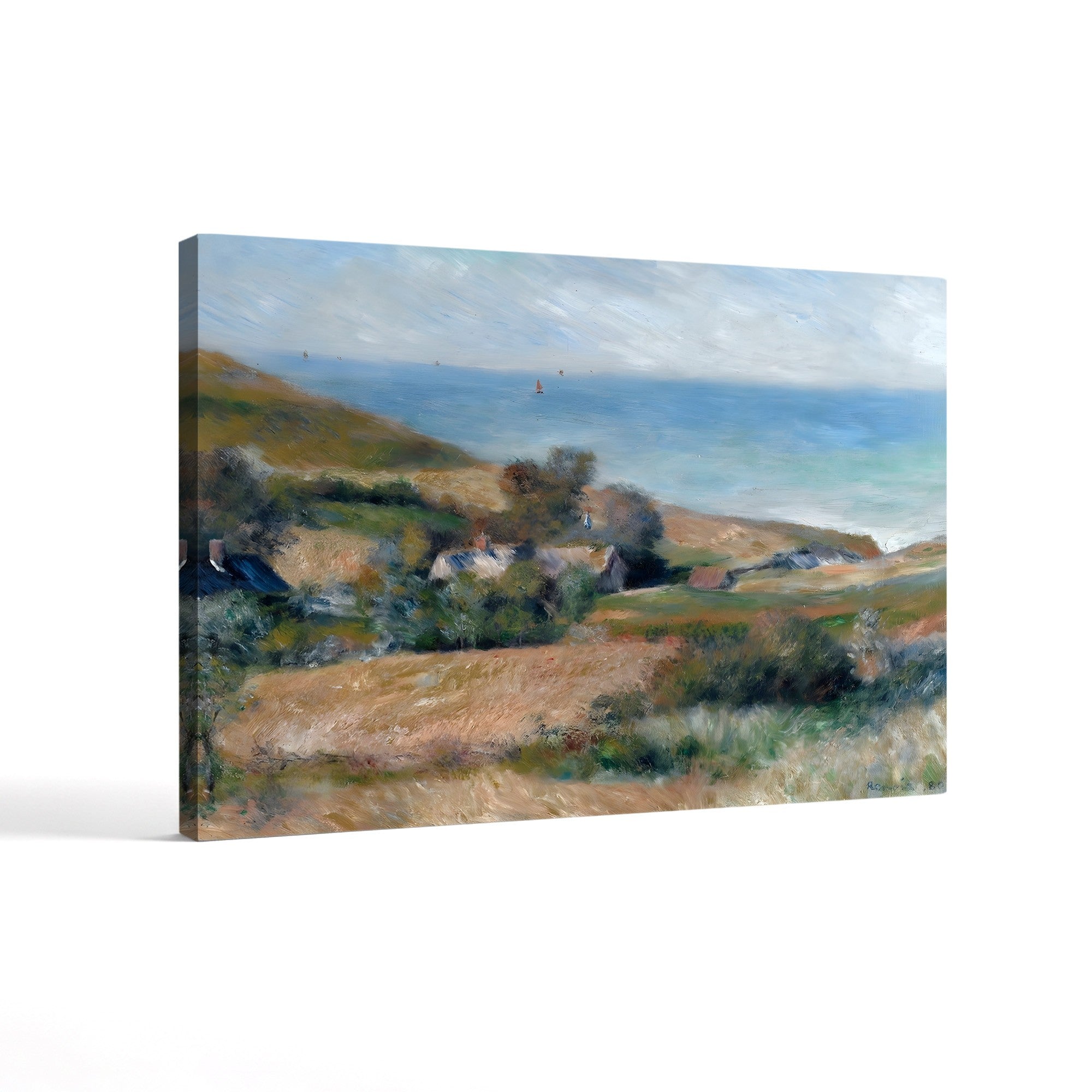View of the Seacoast near Wargemont in Normandy – Pierre-Auguste Renoir Wall Art | Impressionist Seascape Canvas Print