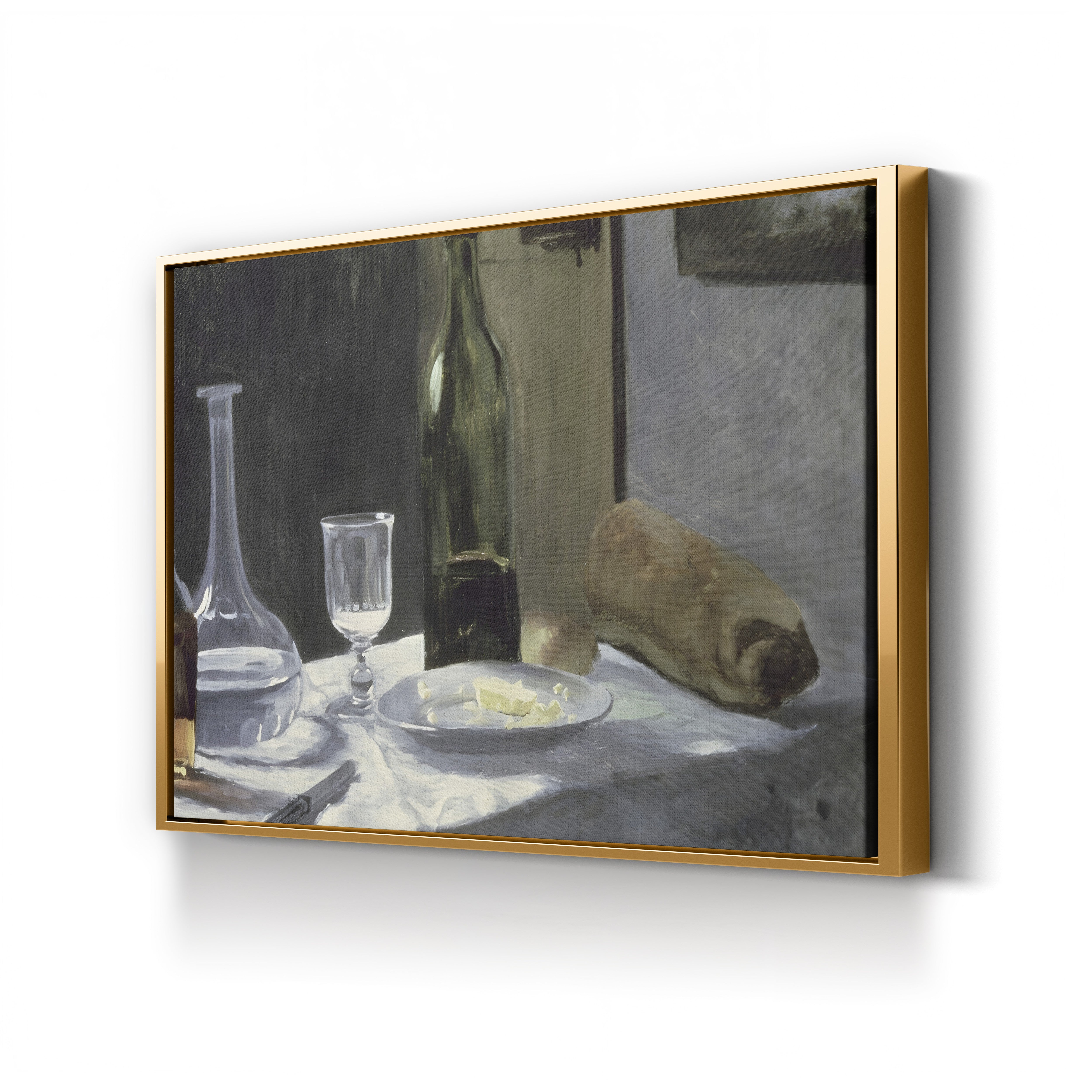 Still Life with Bottle, Carafe, Bread and Wine (Nature morte à la bouteille, la carafe, au pain et au vin), 1862 by Claude Monet
