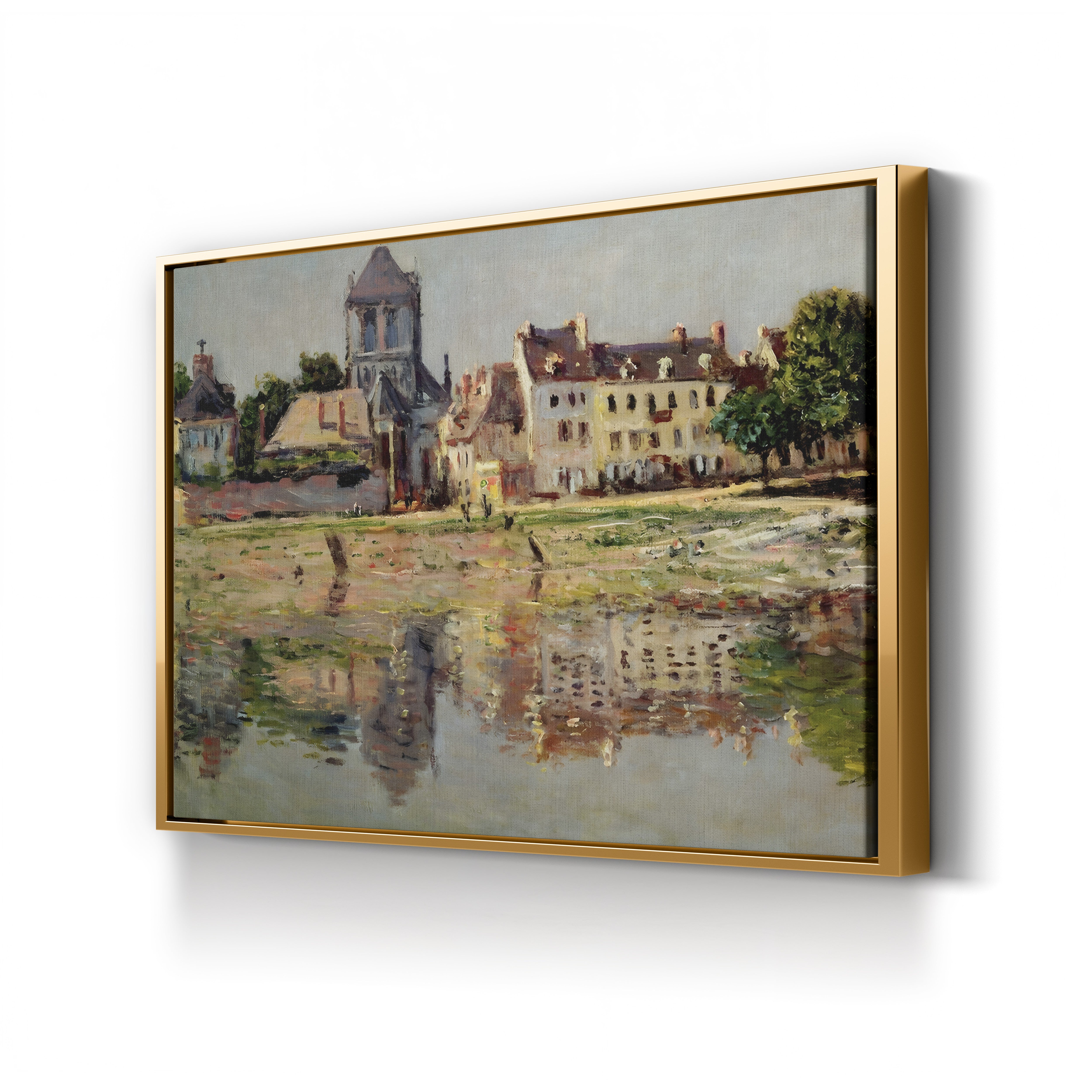 By the River at Vernon, 1883 – Claude Monet Wall Art | Impressionist Seine Landscape Canvas Print