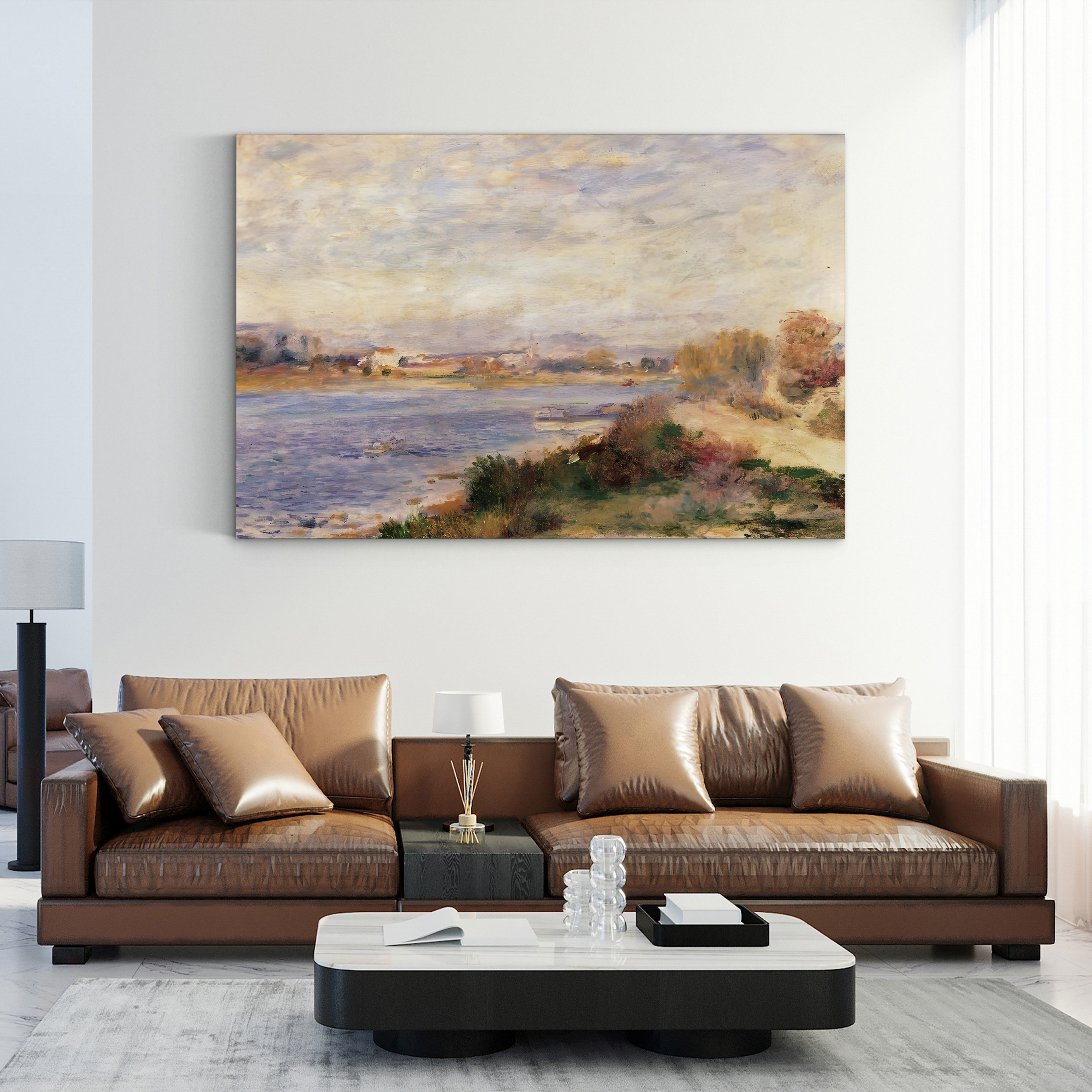 The Seine at Argenteuil, 1873 – Pierre-Auguste Renoir Wall Art | Impressionist River Canvas Print