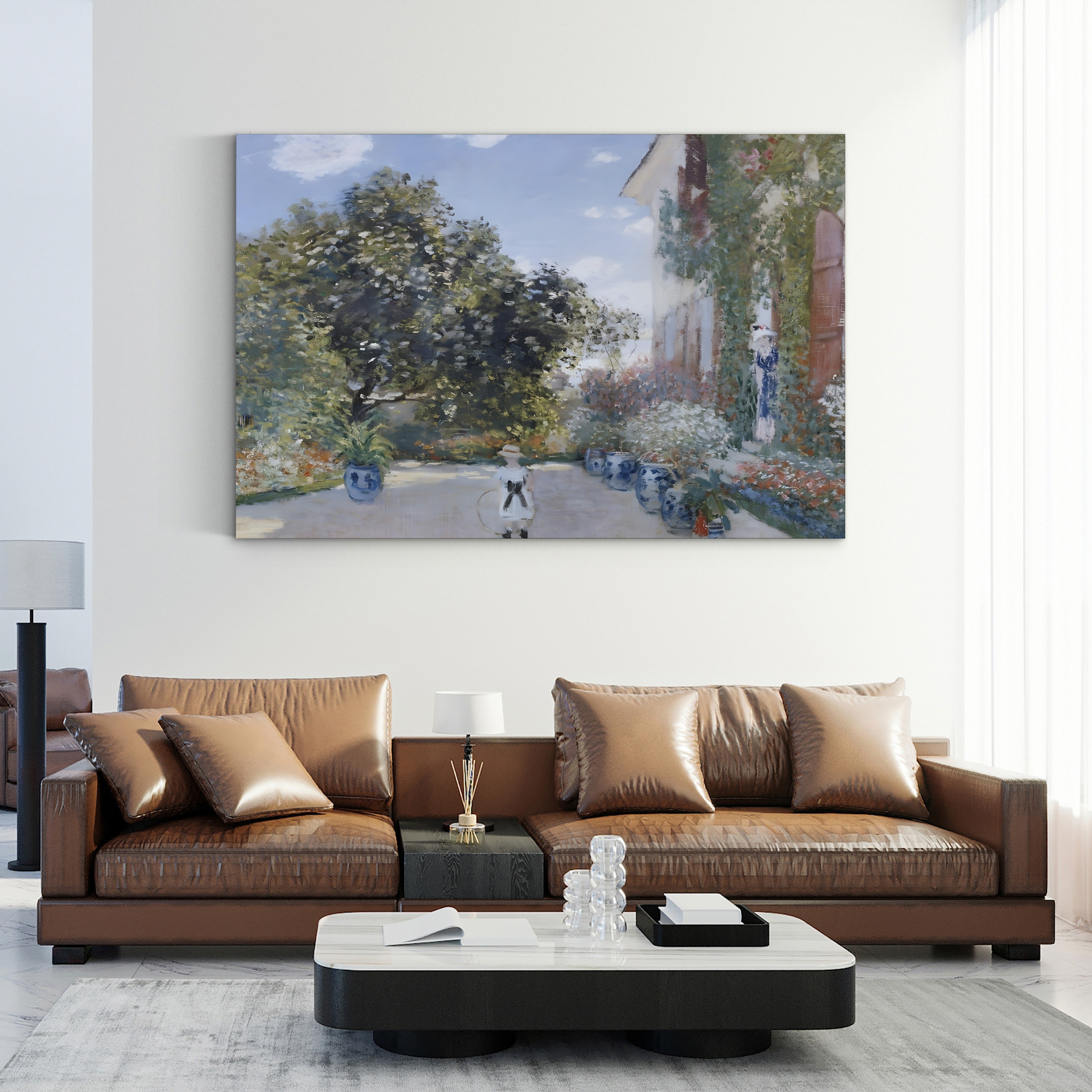 The Garden of the Artist at Argenteuil – Claude Monet Wall Art | Impressionist Garden Canvas Print
