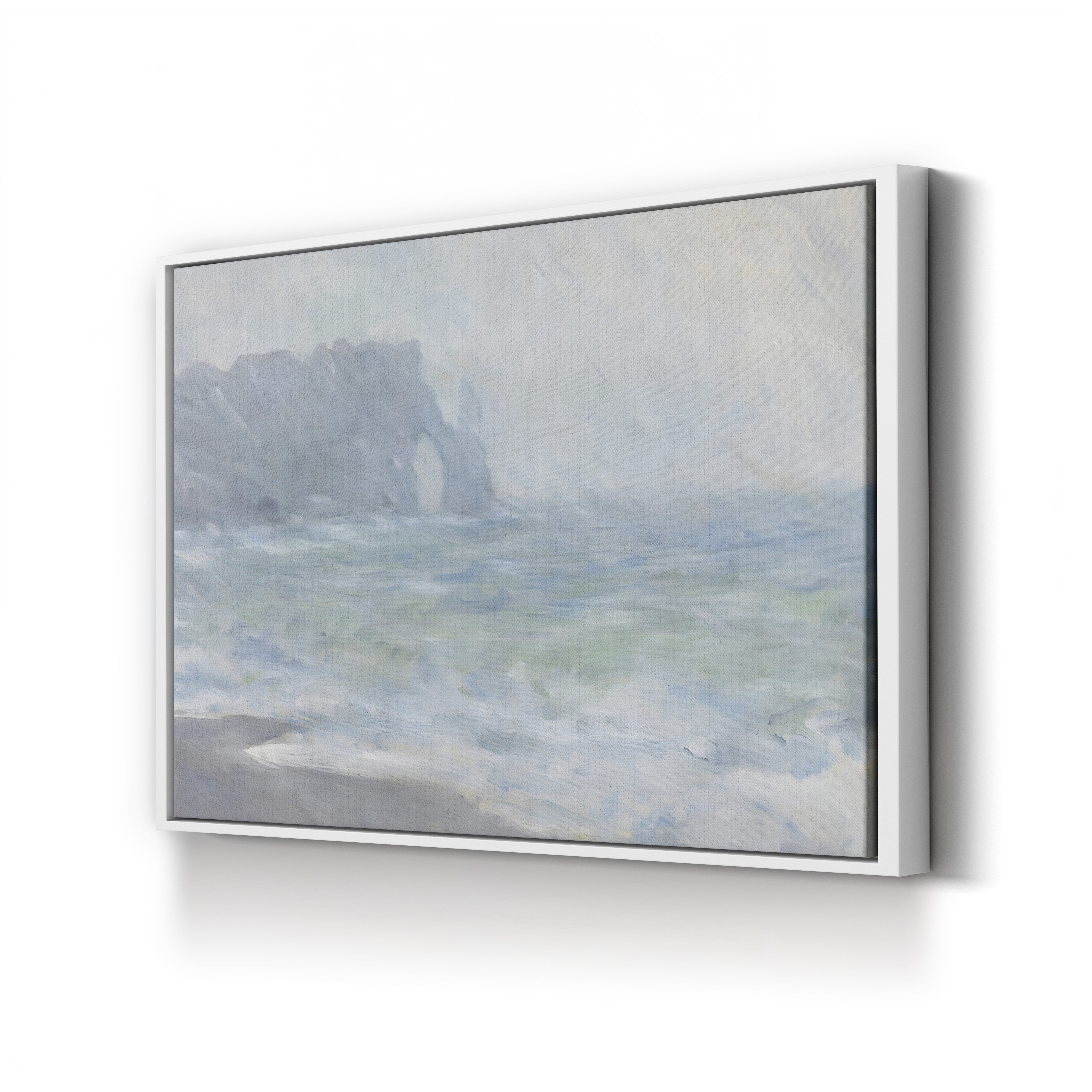 Étretat in the Rain, 1886 – Claude Monet Wall Art | Atmospheric Impressionist Normandy Cliff Canvas Print