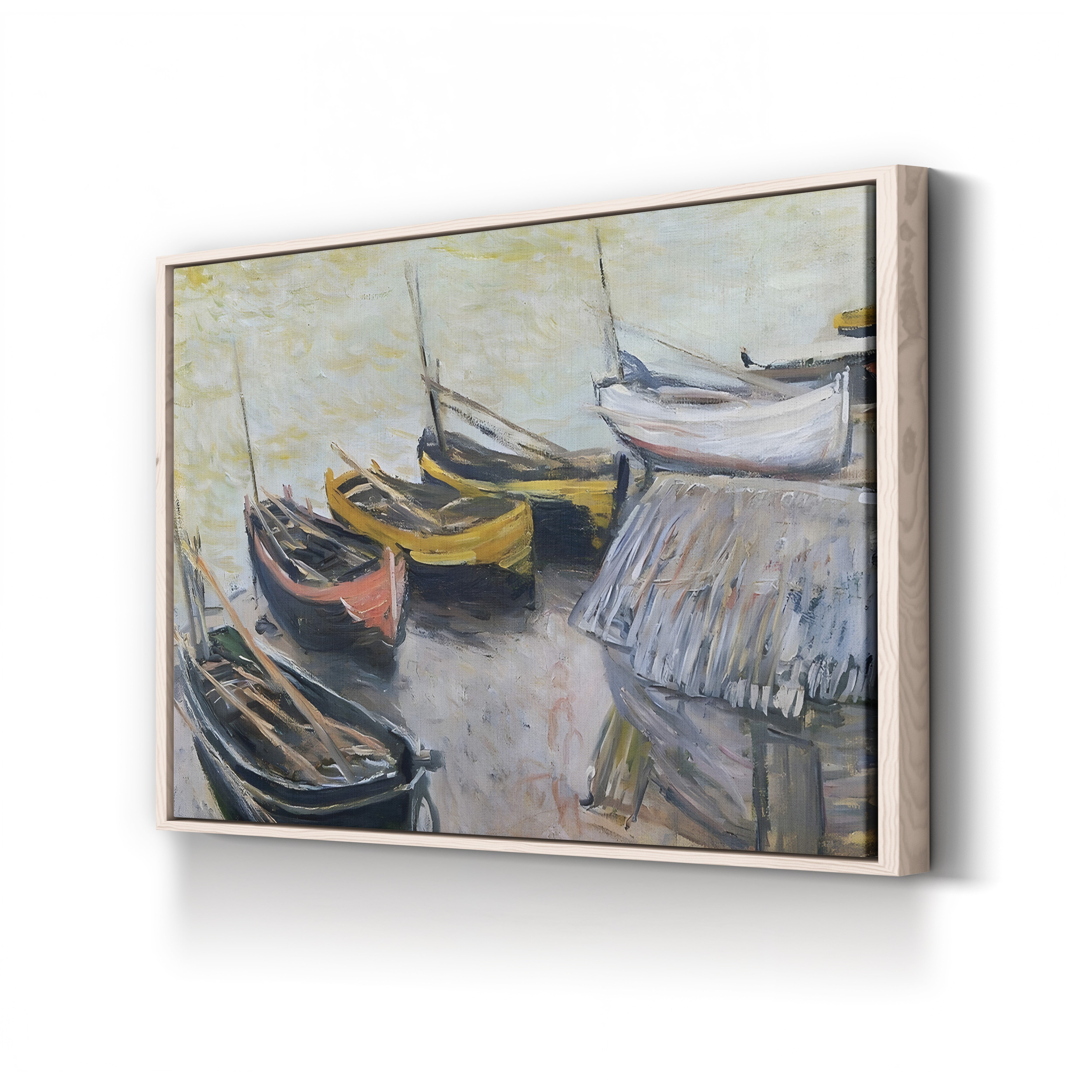 Boats on the Beach, 1883 – Claude Monet Wall Art | Impressionist Norman Coastal Canvas Print