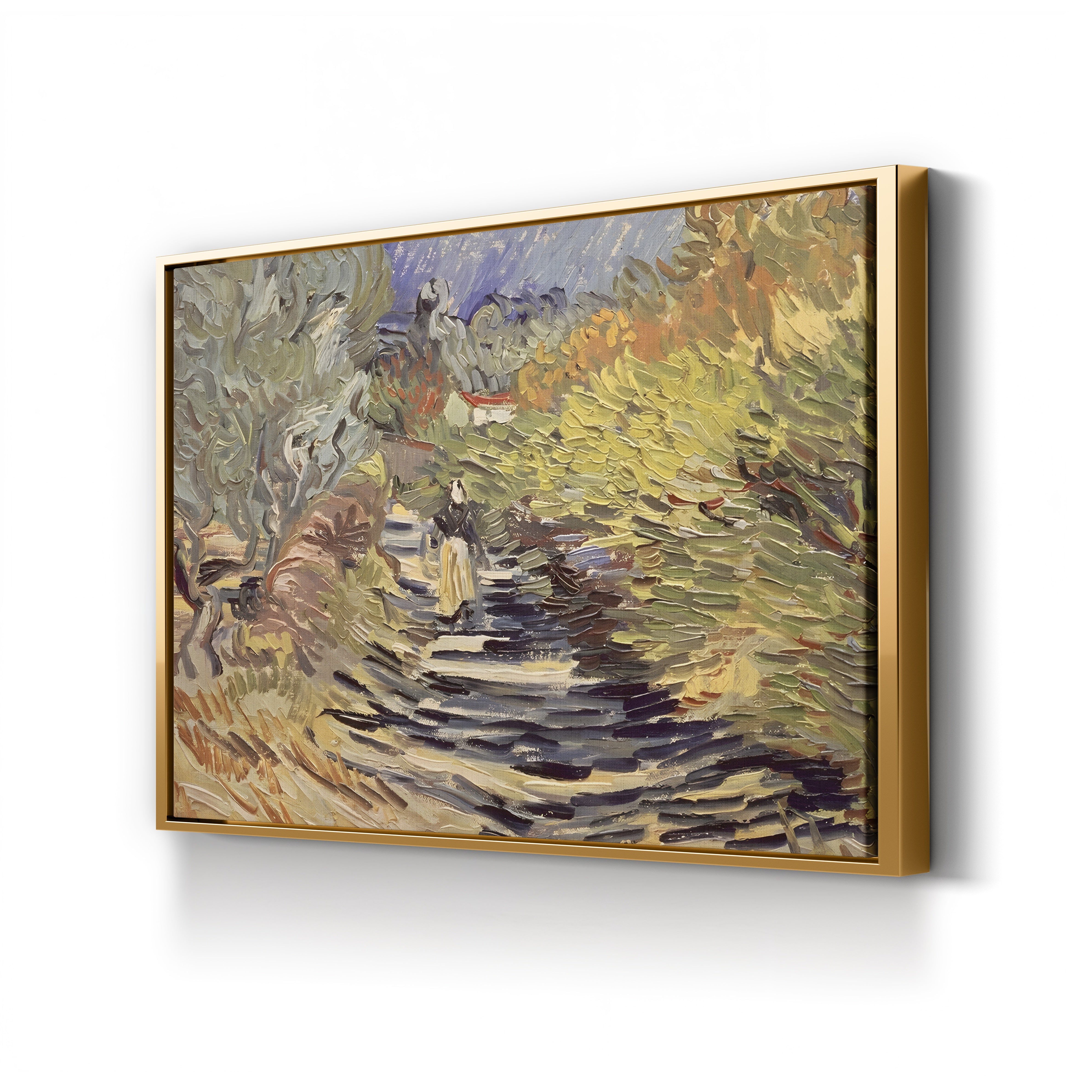A Road in St. Rémy with Female Figures, 1889 – Vincent van Gogh Wall Art | Post-Impressionist Landscape Canvas Print