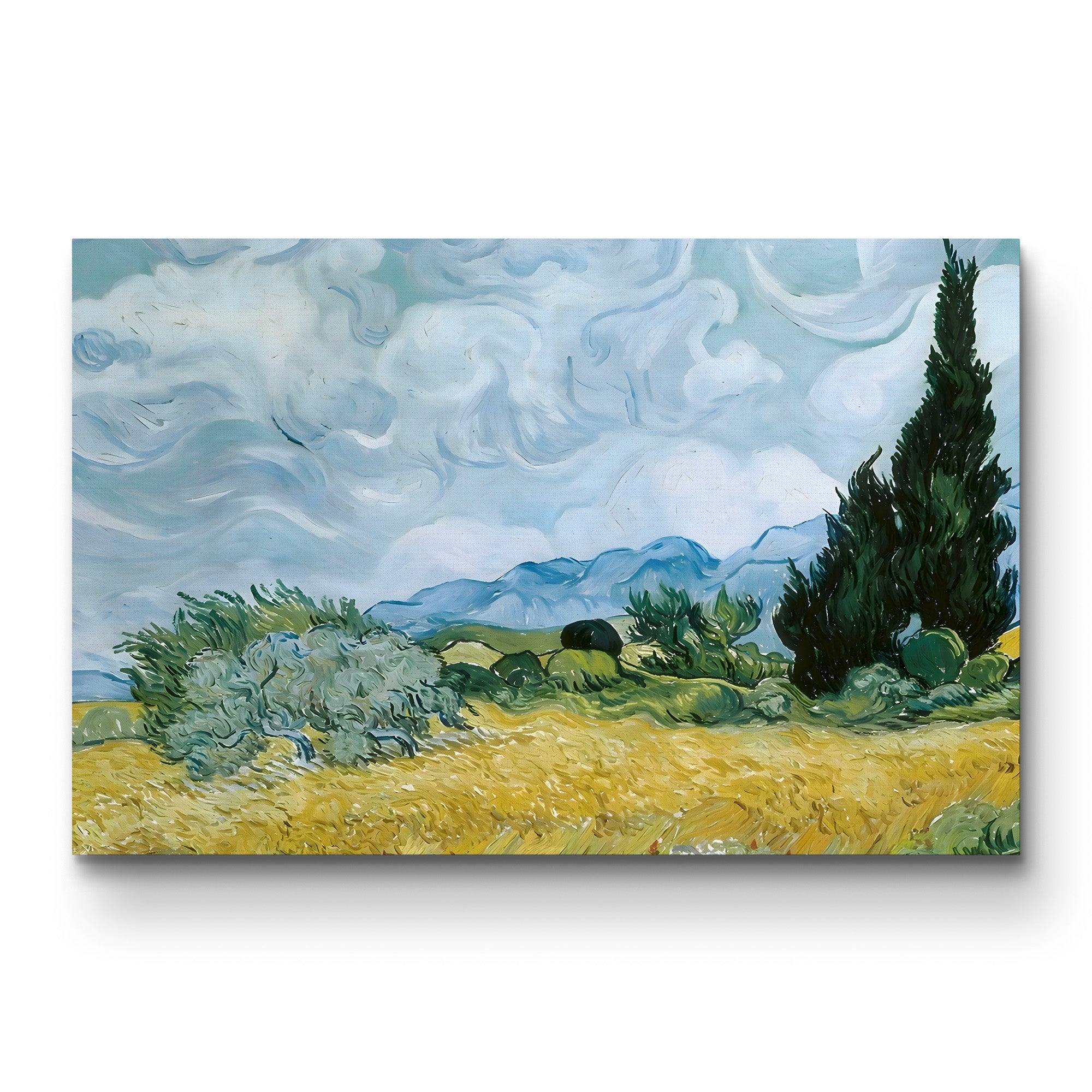A Wheatfield, 1889 – Vincent van Gogh Wall Art | Post-Impressionist Landscape Canvas Print