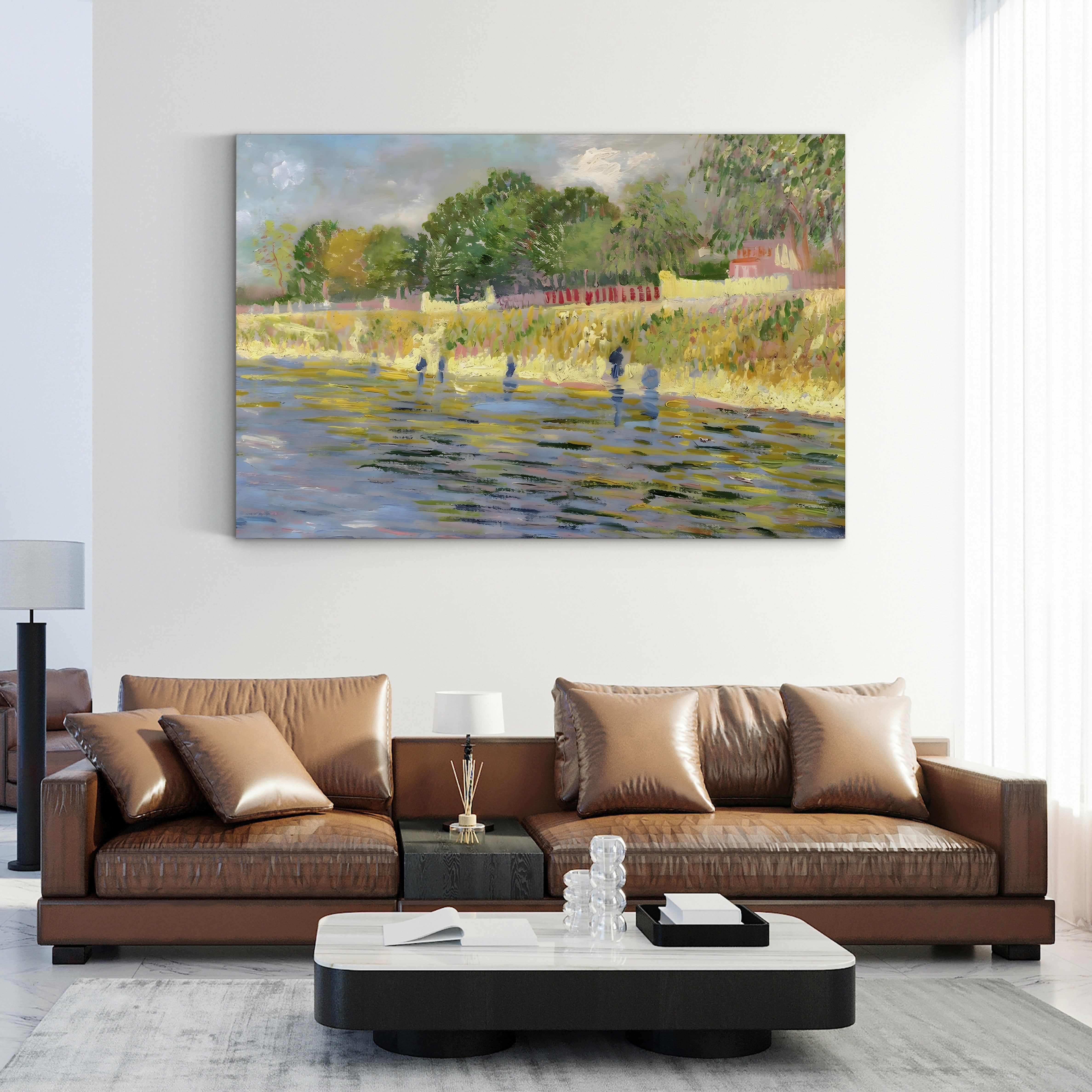Bank of the Seine, 1887 – Vincent van Gogh Wall Art | Post-Impressionist Riverside Canvas Print