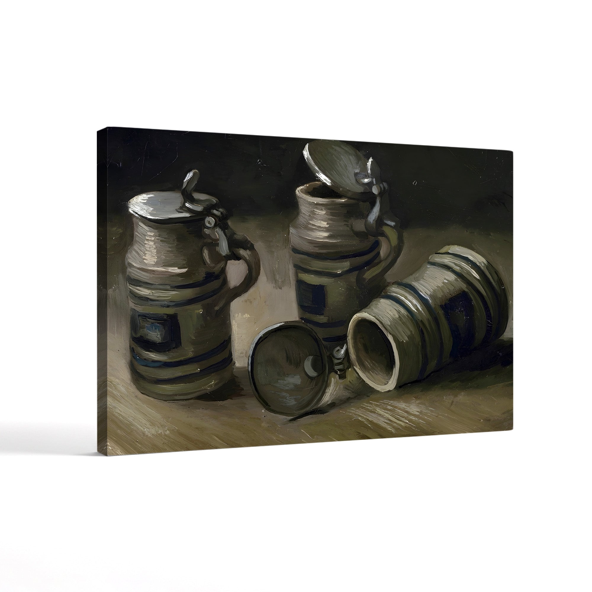 Beer Tankards, 1885 – Vincent van Gogh Wall Art | Early Dutch Still Life Canvas Print