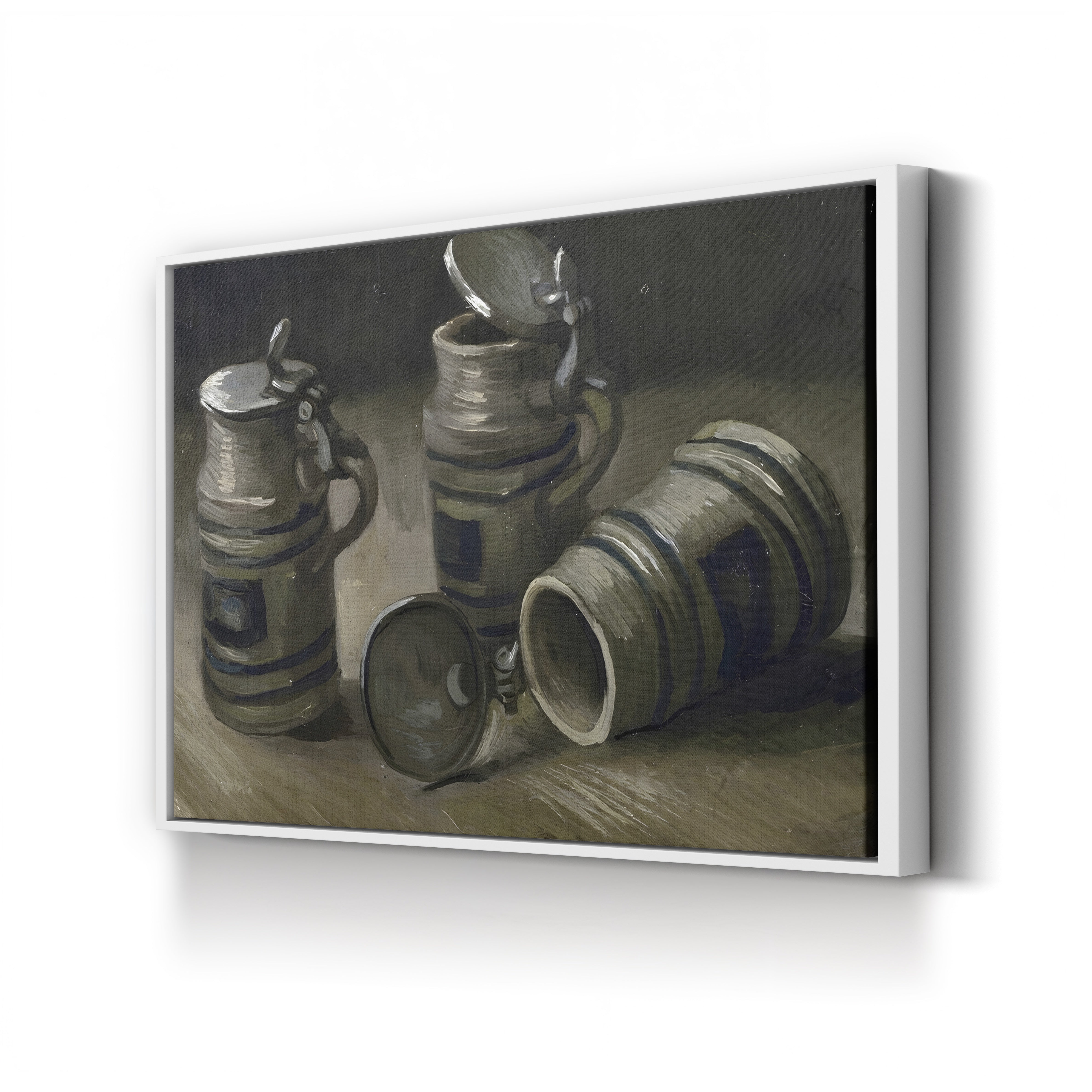 Beer Tankards, 1885 – Vincent van Gogh Wall Art | Early Dutch Still Life Canvas Print
