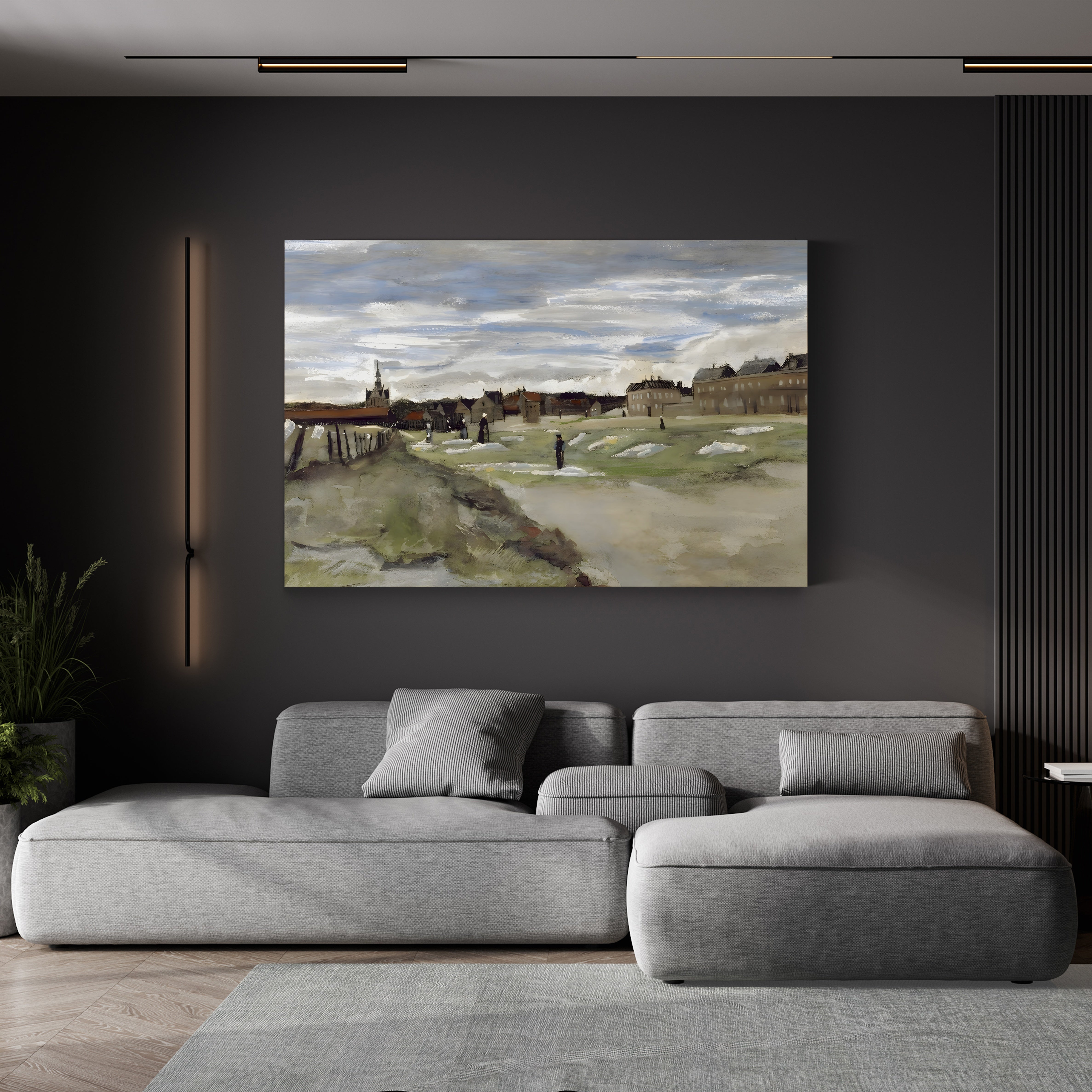 Bleaching Ground at Scheveningen, 1882 – Vincent van Gogh Wall Art | Early Dutch Landscape Canvas Print