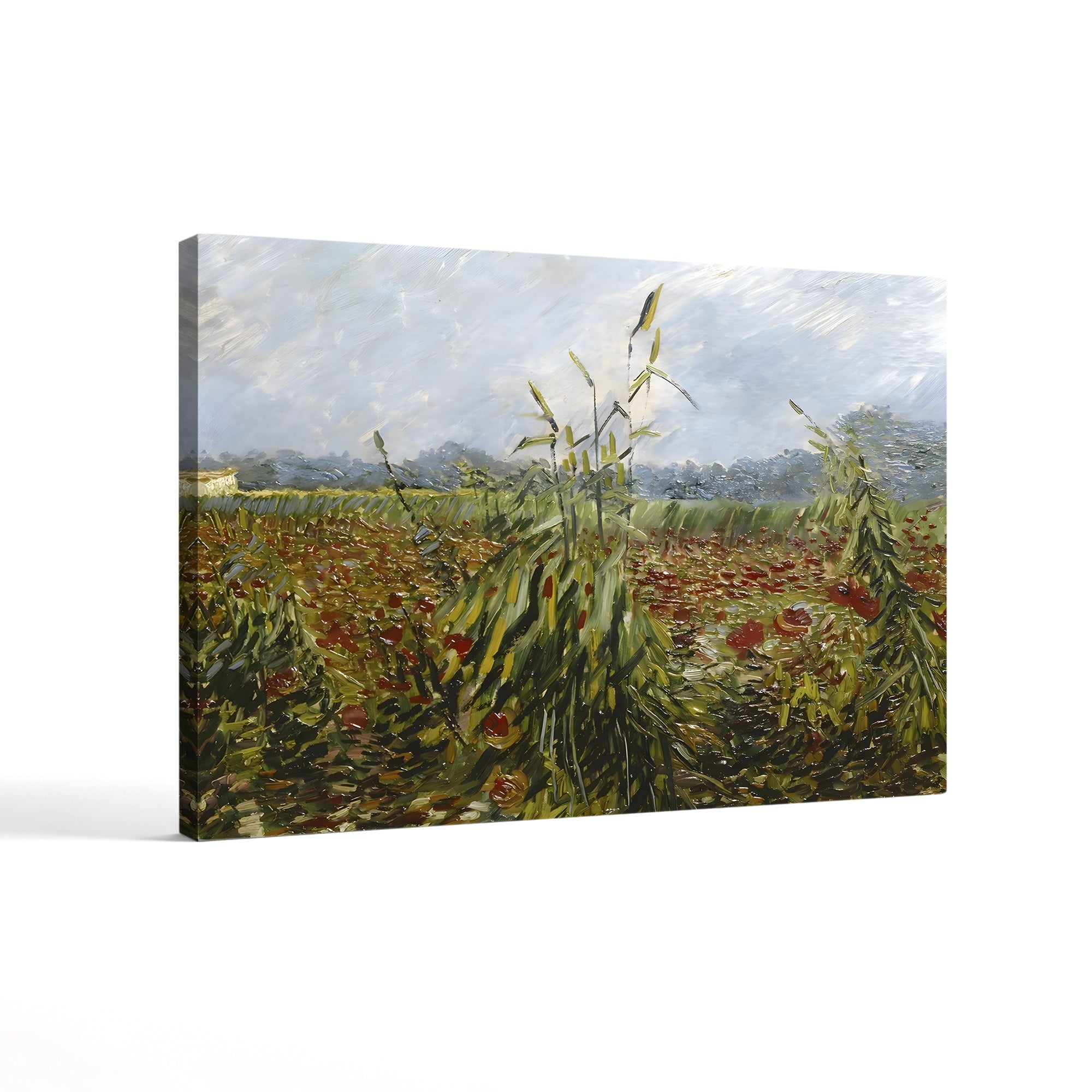 Corn Fields and Poppies, 1888 – Vincent van Gogh Wall Art | Post-Impressionist Landscape Canvas Print