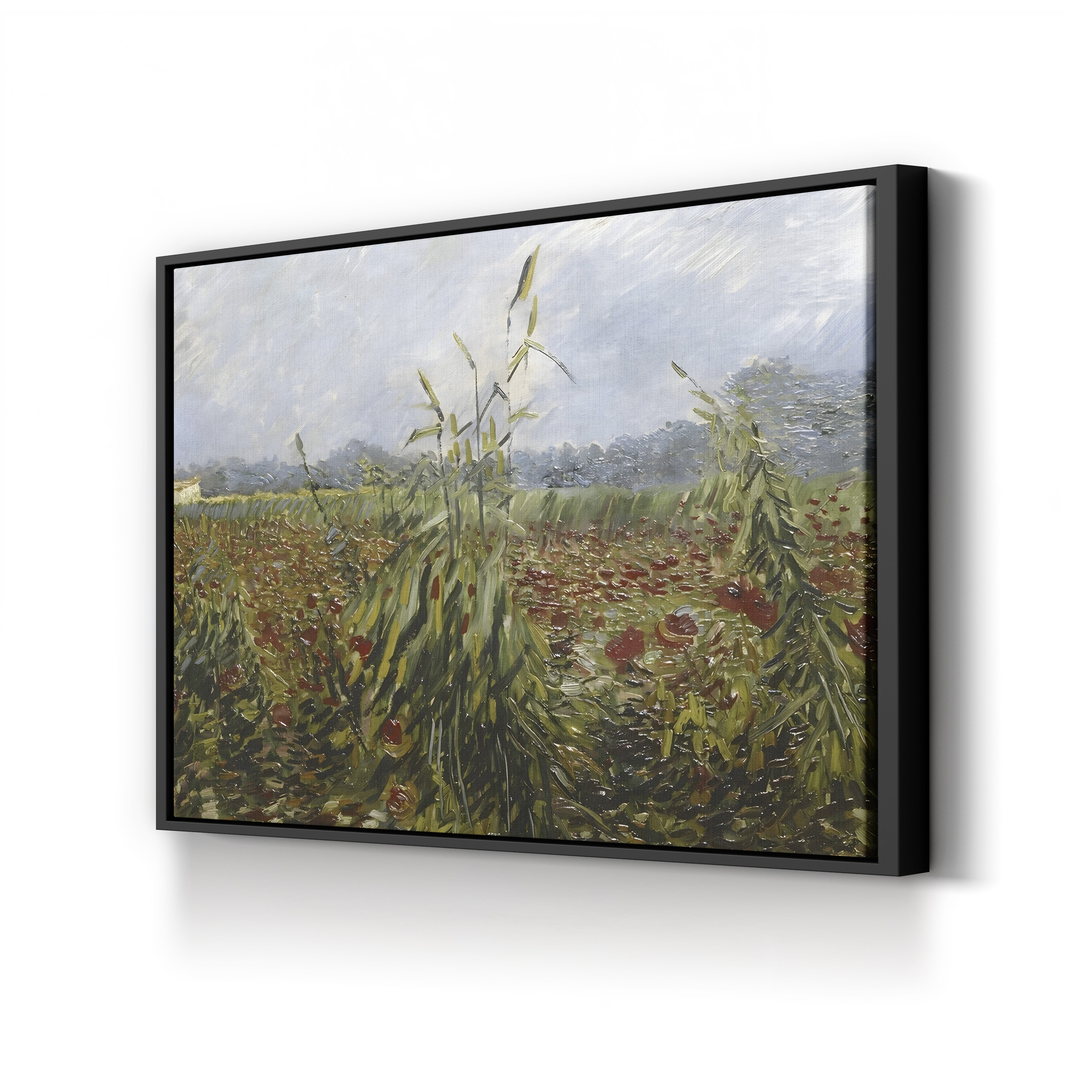 Corn Fields and Poppies, 1888 – Vincent van Gogh Wall Art | Post-Impressionist Landscape Canvas Print