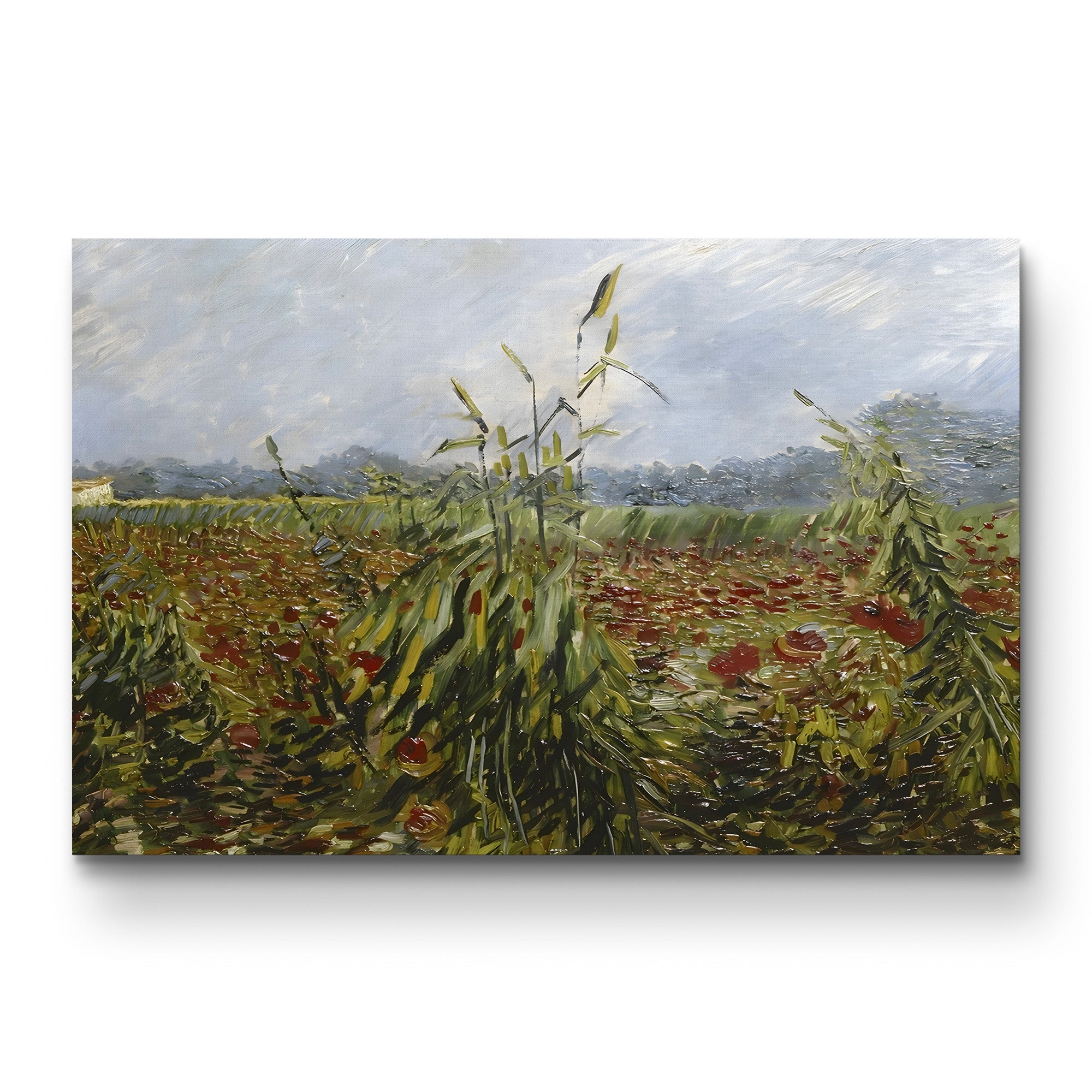 Corn Fields and Poppies, 1888 – Vincent van Gogh Wall Art | Post-Impressionist Landscape Canvas Print
