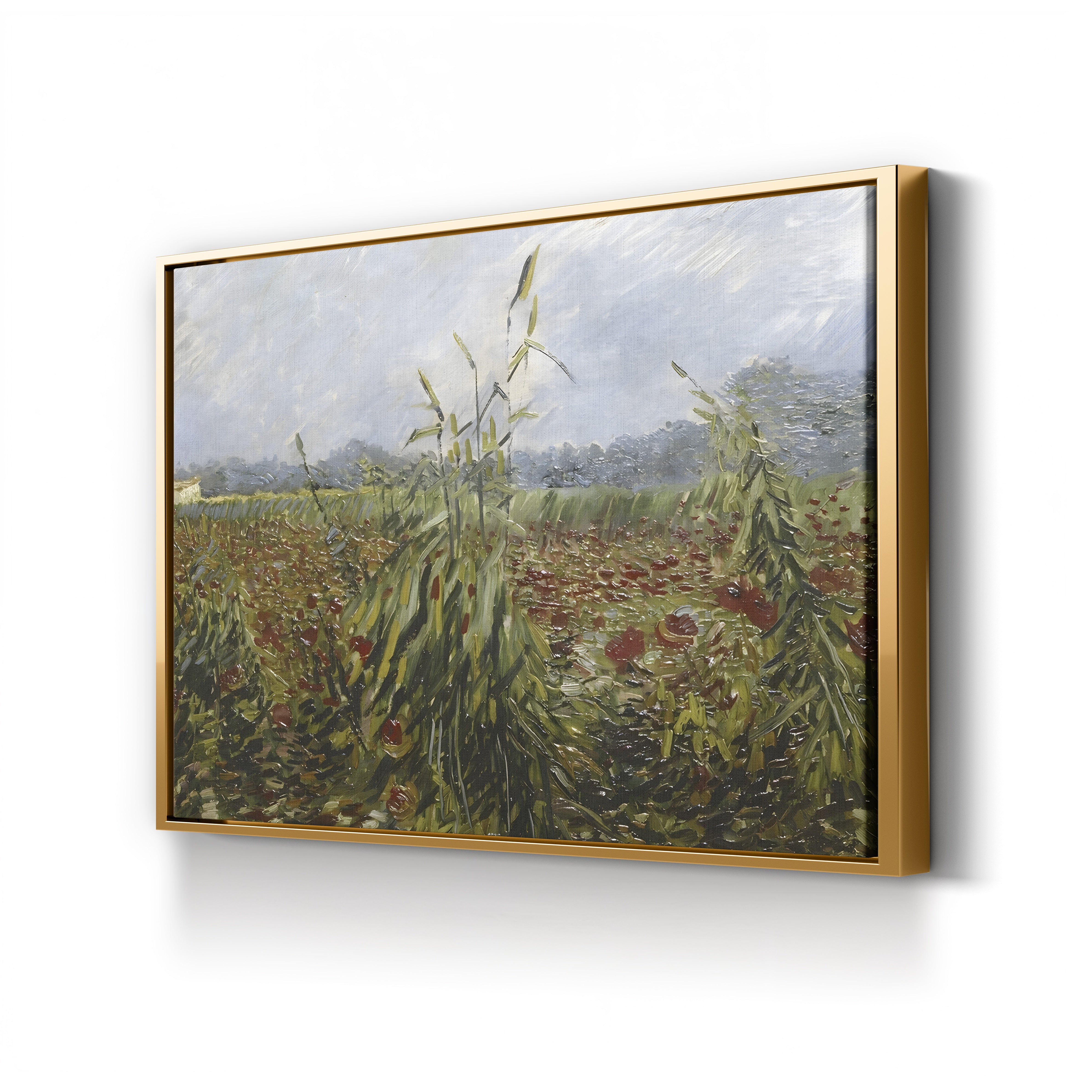 Corn Fields and Poppies, 1888 – Vincent van Gogh Wall Art | Post-Impressionist Landscape Canvas Print