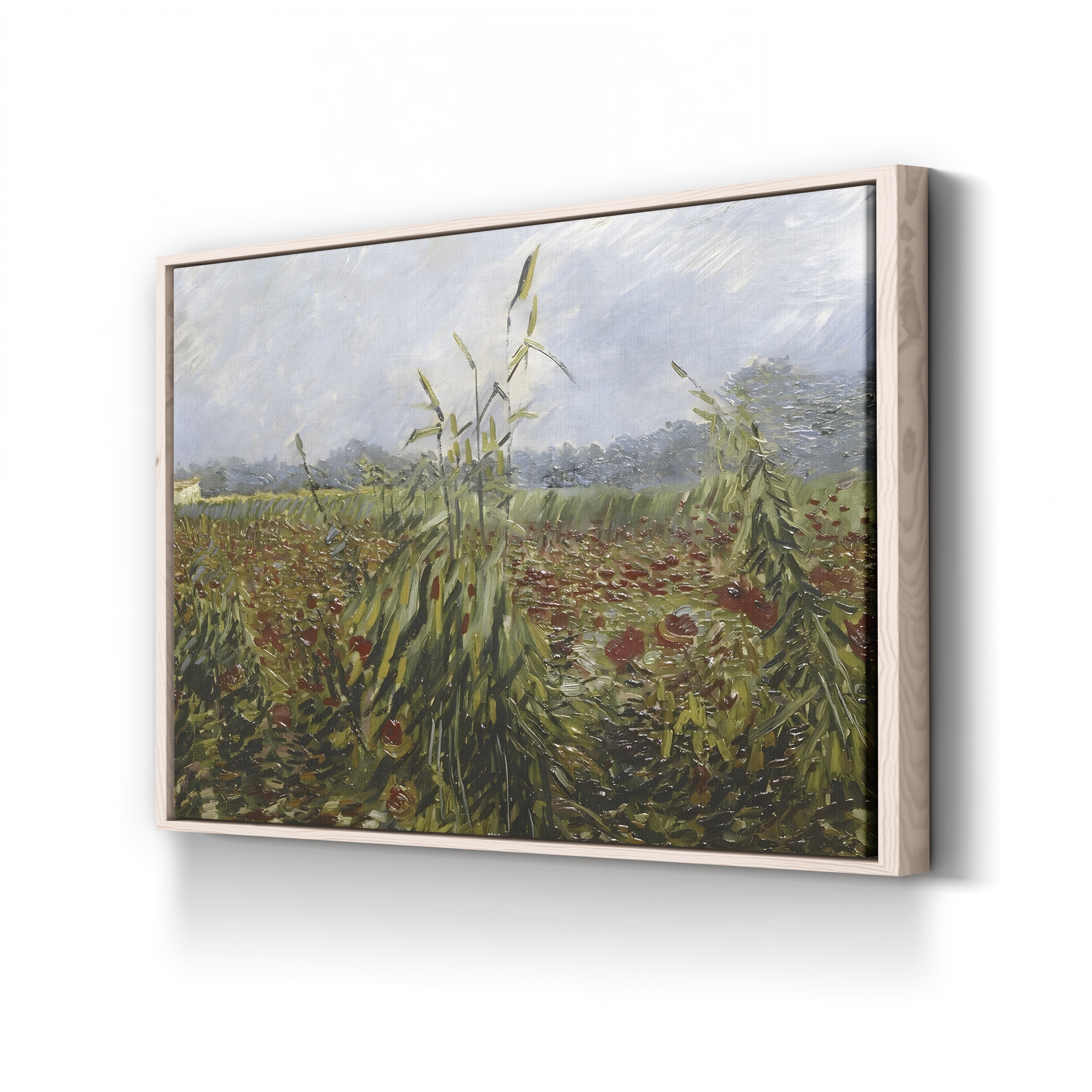 Corn Fields and Poppies, 1888 – Vincent van Gogh Wall Art | Post-Impressionist Landscape Canvas Print