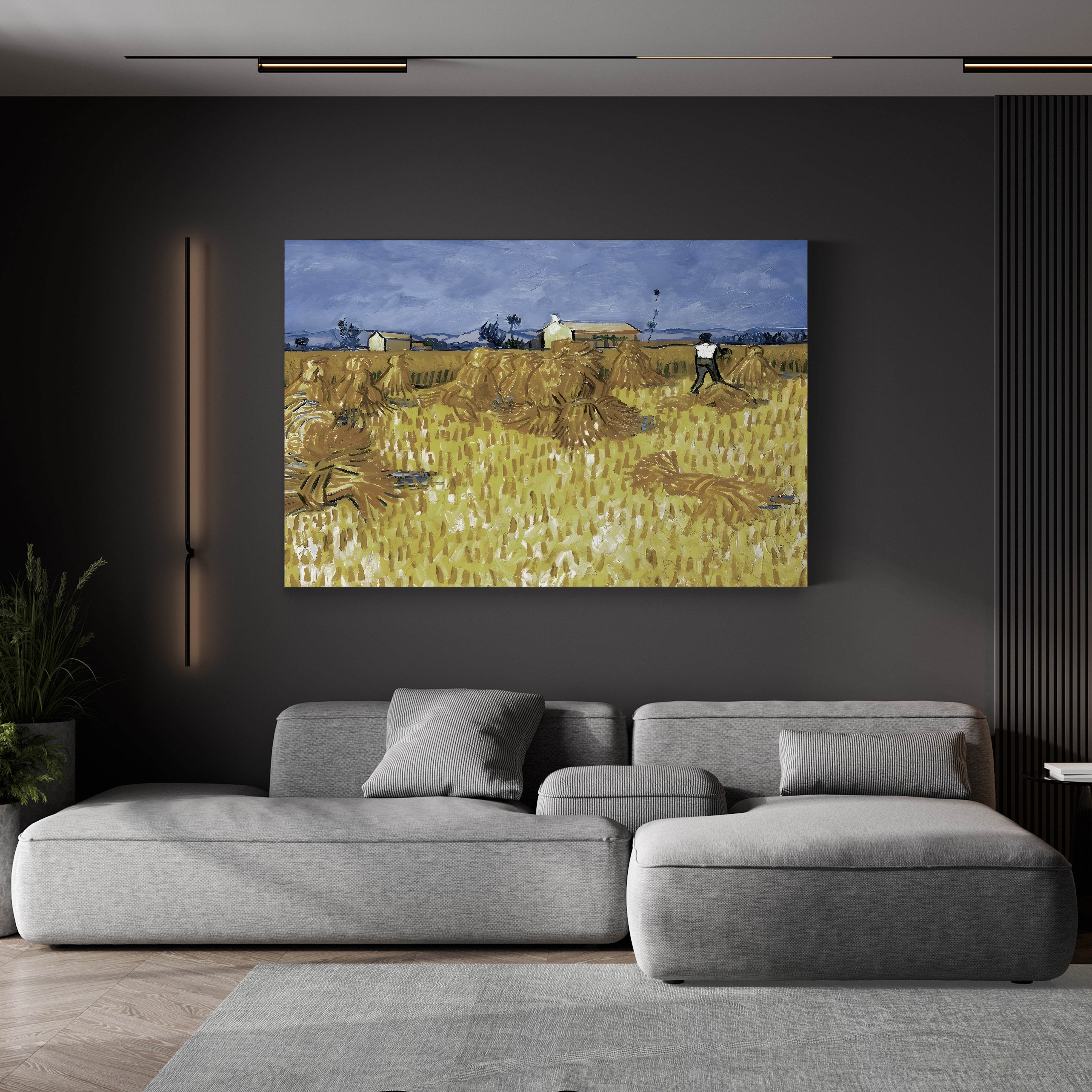 Corn Harvest in Provence – Vincent van Gogh Wall Art | Post-Impressionist Landscape Canvas Print