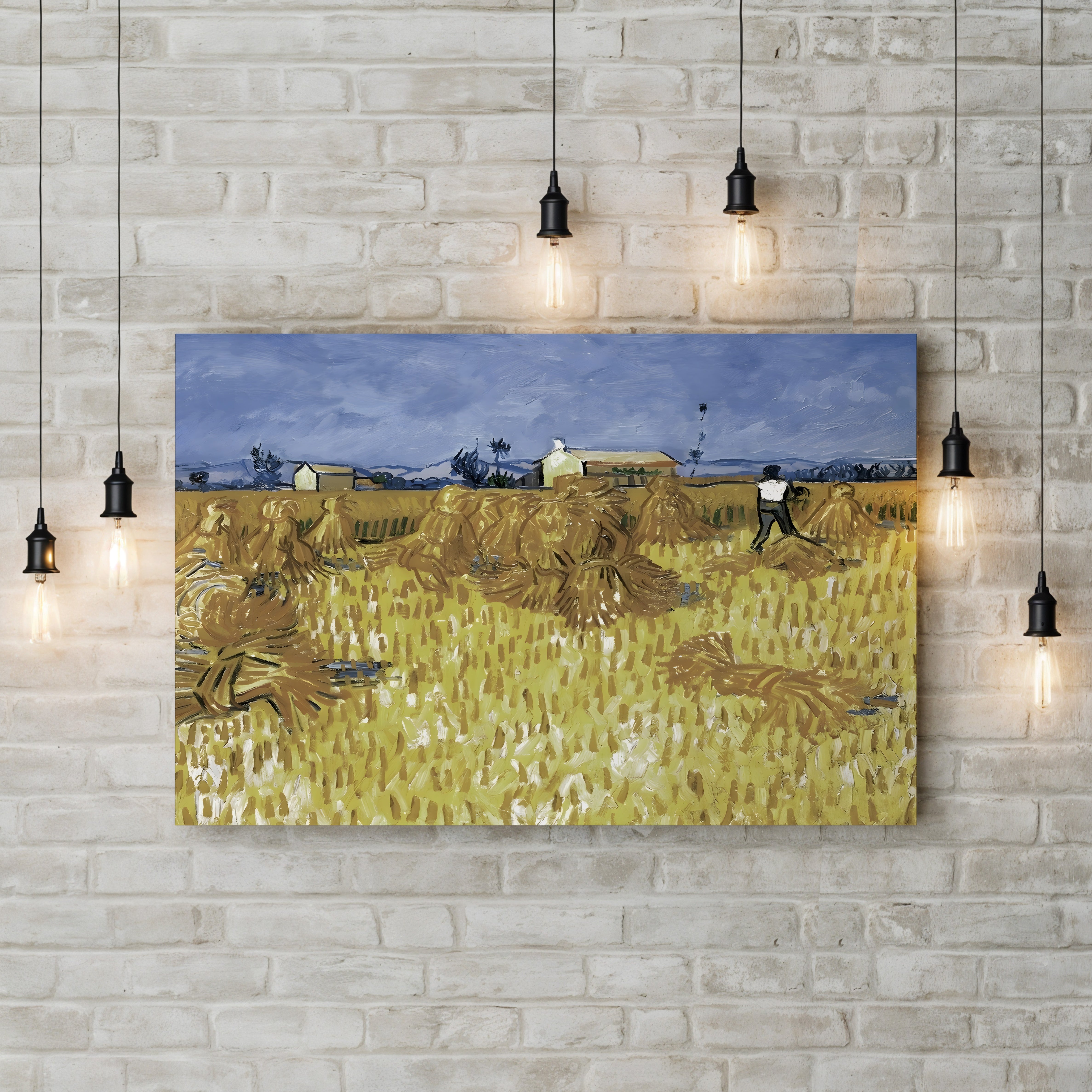 Corn Harvest in Provence – Vincent van Gogh Wall Art | Post-Impressionist Landscape Canvas Print