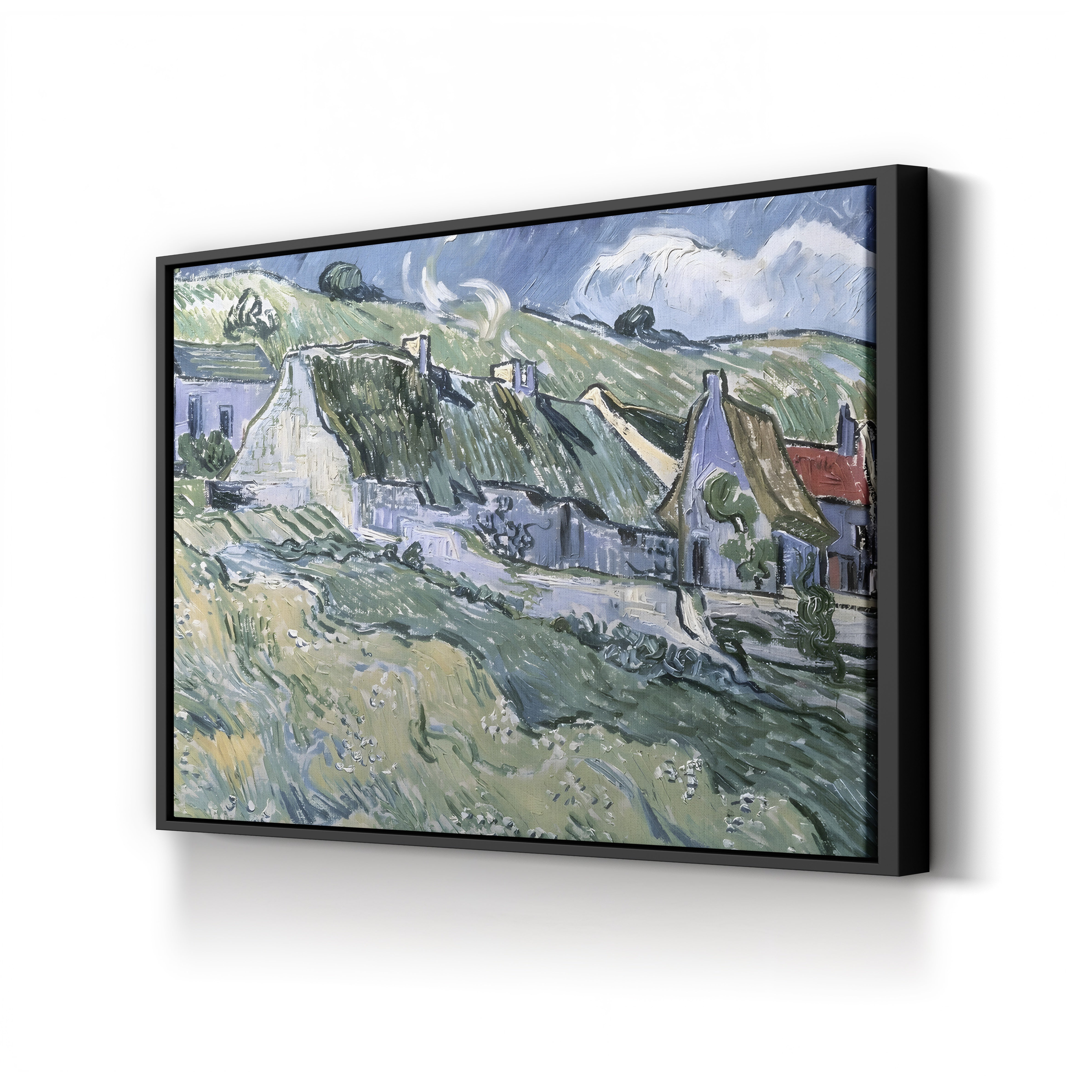 Cottages at Auvers-sur-Oise, 1890 – Vincent van Gogh Wall Art | Post-Impressionist Village Canvas Print