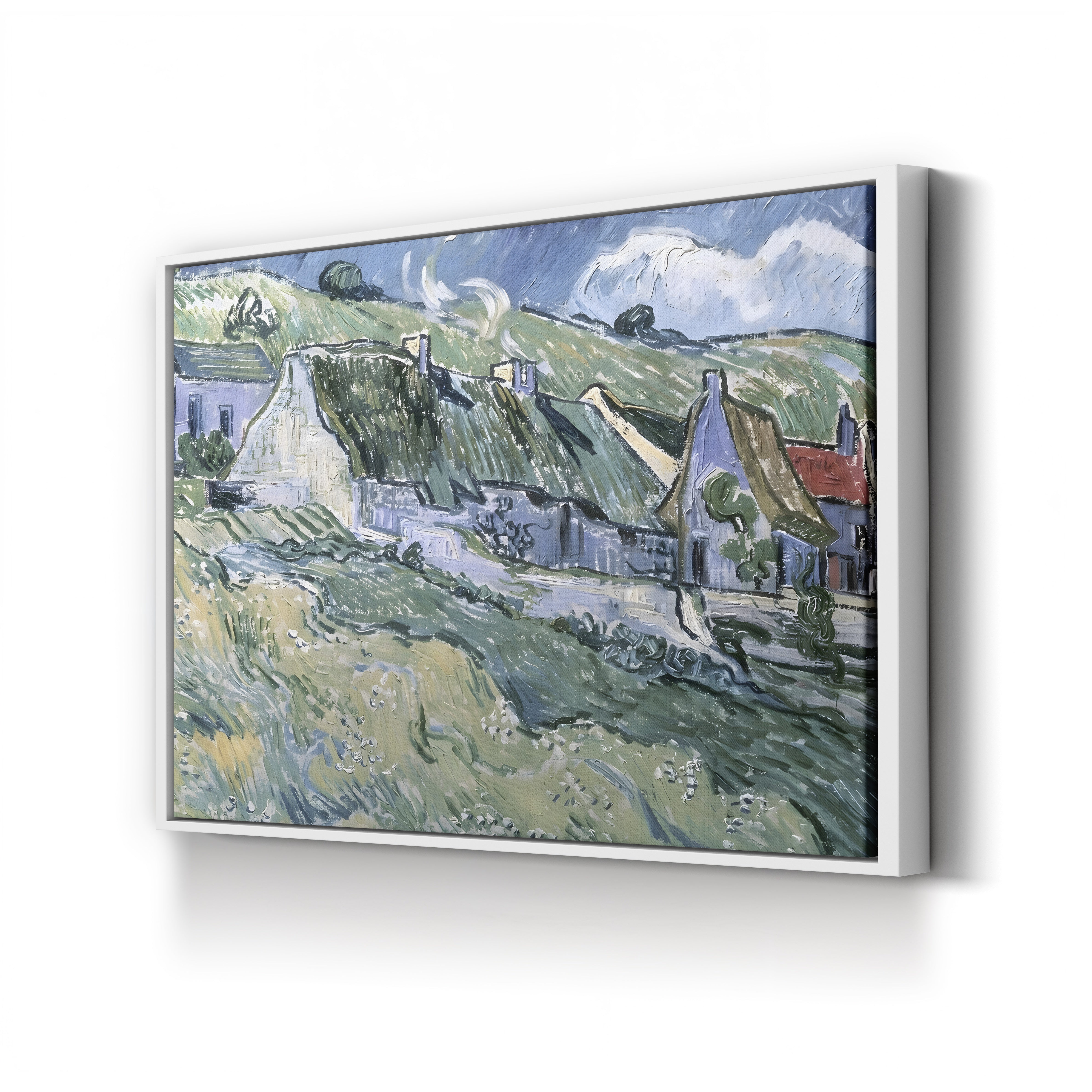 Cottages at Auvers-sur-Oise, 1890 – Vincent van Gogh Wall Art | Post-Impressionist Village Canvas Print
