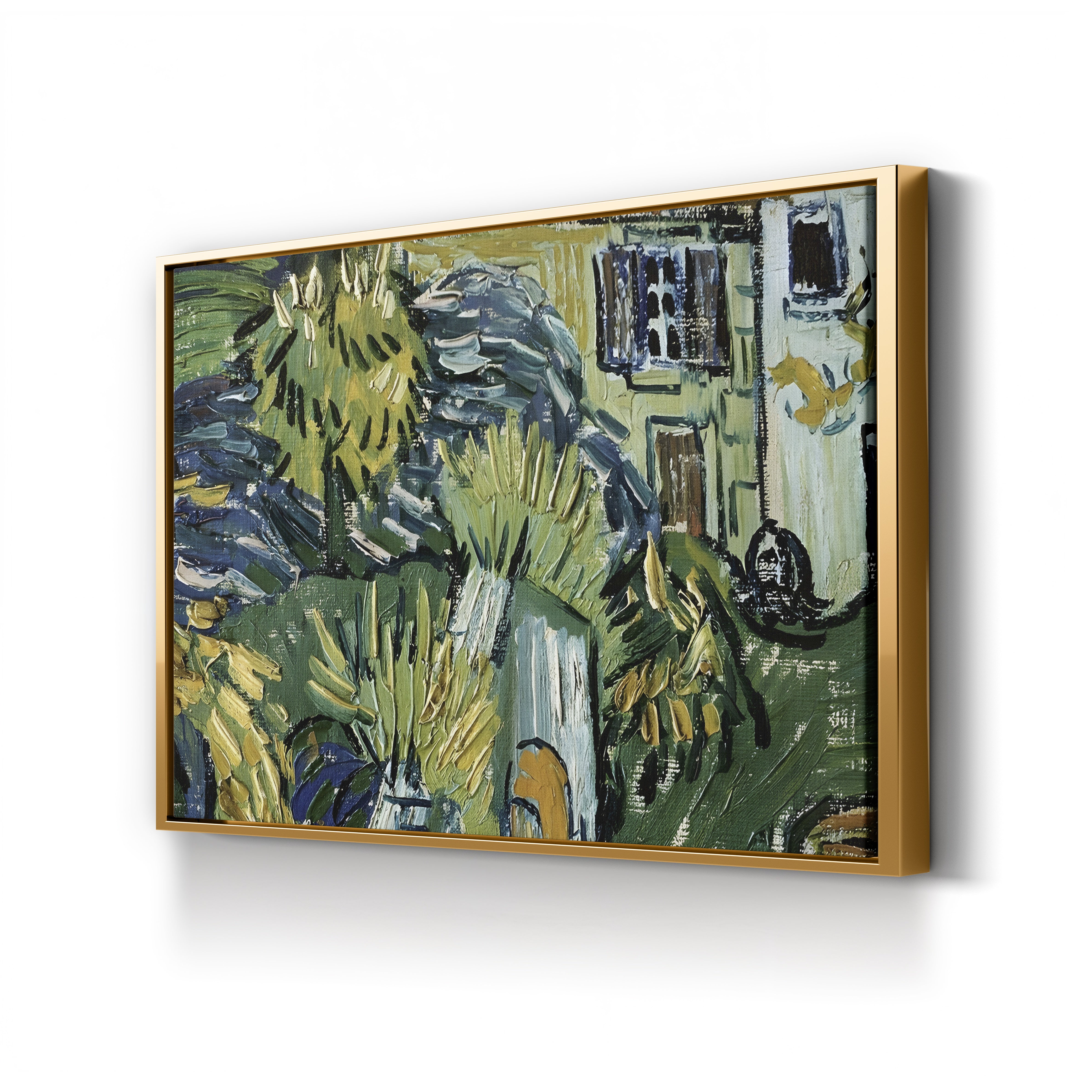 Detail of Stairway at Auvers – Vincent van Gogh Wall Art | Post-Impressionist Village Canvas Print