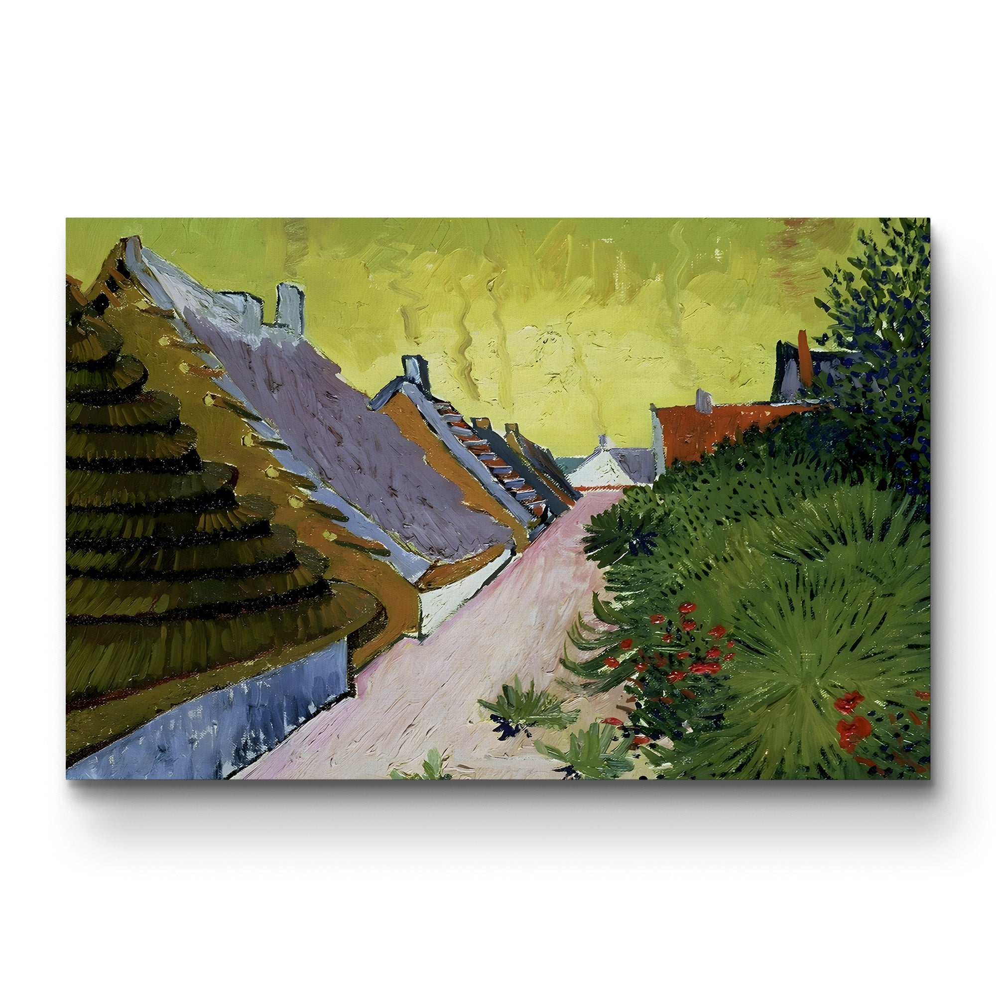 Farmhouses at Saintes-Maries, 1888 – Vincent van Gogh Wall Art | Post-Impressionist Landscape Canvas Print
