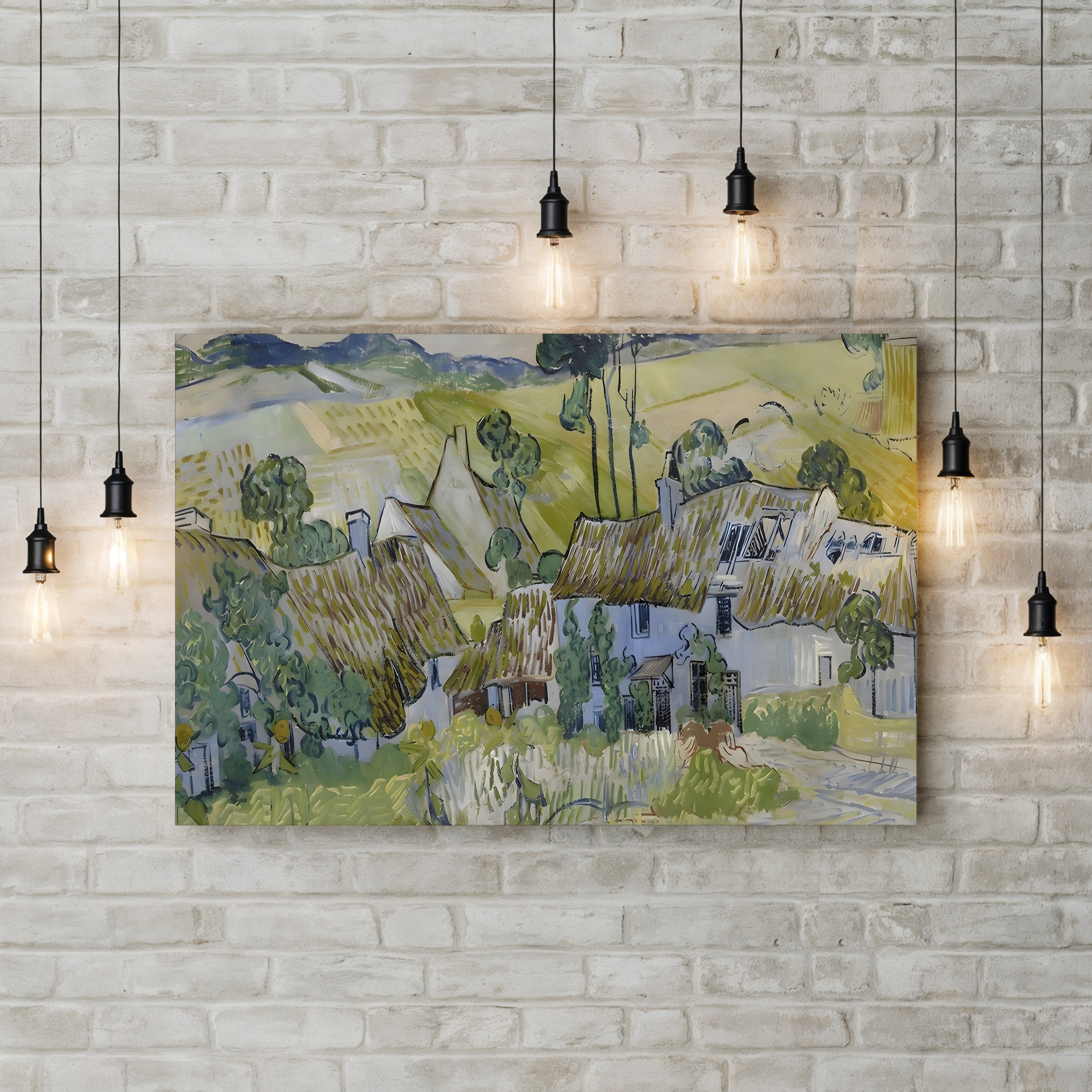 Farms Near Auvers, 1890 – Vincent van Gogh Wall Art | Post-Impressionist Landscape Canvas Print