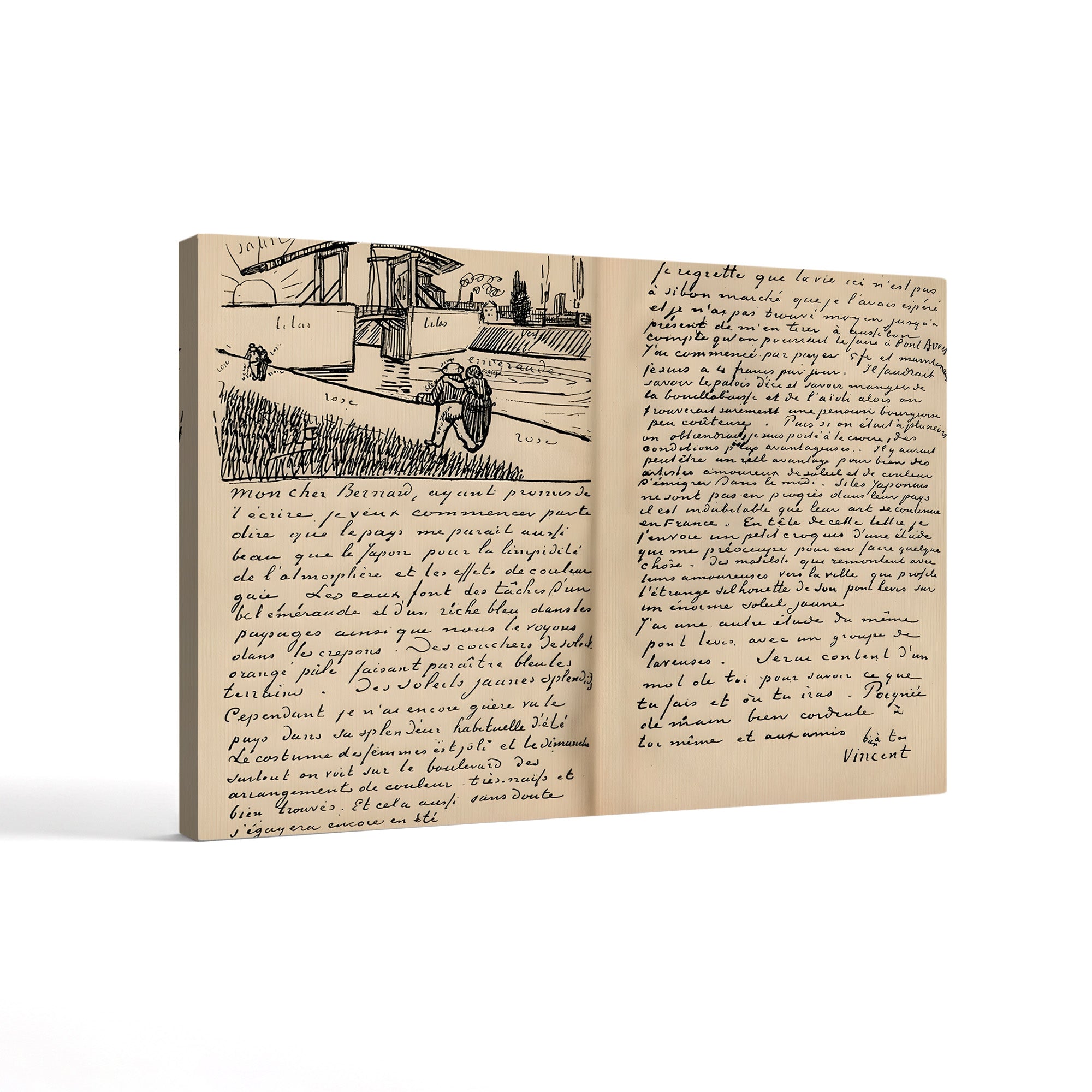 Facsimile of a Letter from Vincent van Gogh to Émile Bernard, 18 March 1888 – Historical Document Canvas Print