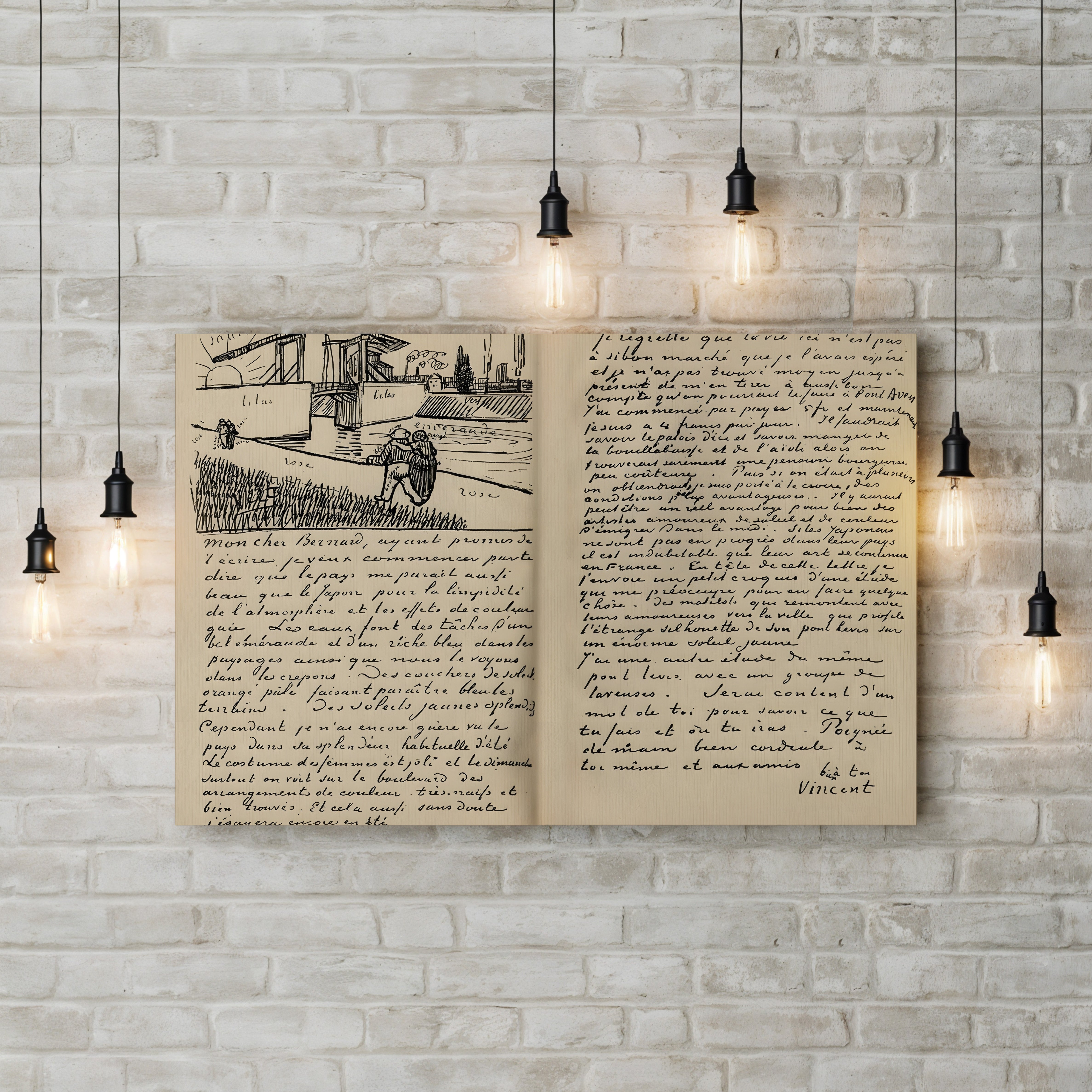 Facsimile of a Letter from Vincent van Gogh to Émile Bernard, 18 March 1888 – Historical Document Canvas Print