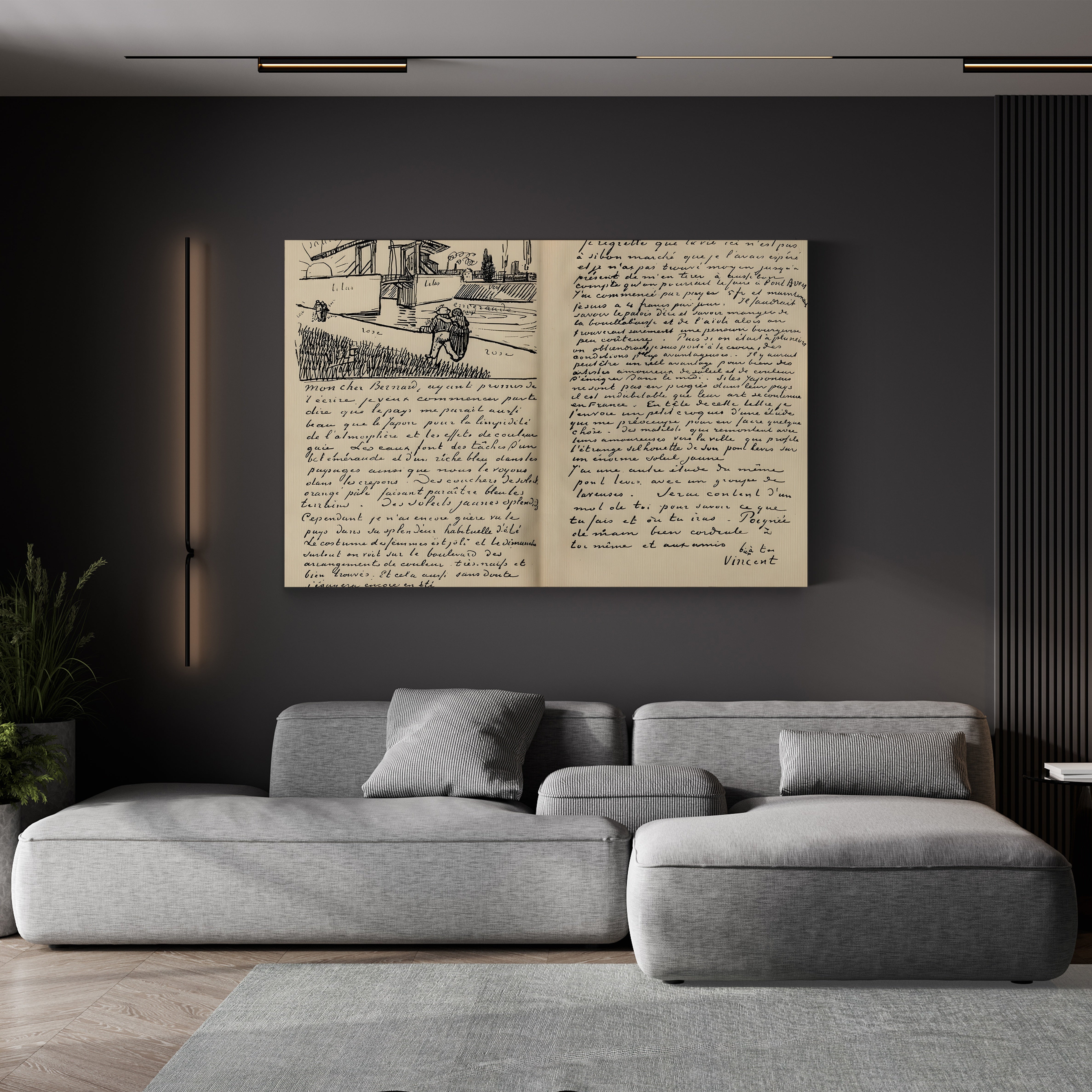 Facsimile of a Letter from Vincent van Gogh to Émile Bernard, 18 March 1888 – Historical Document Canvas Print