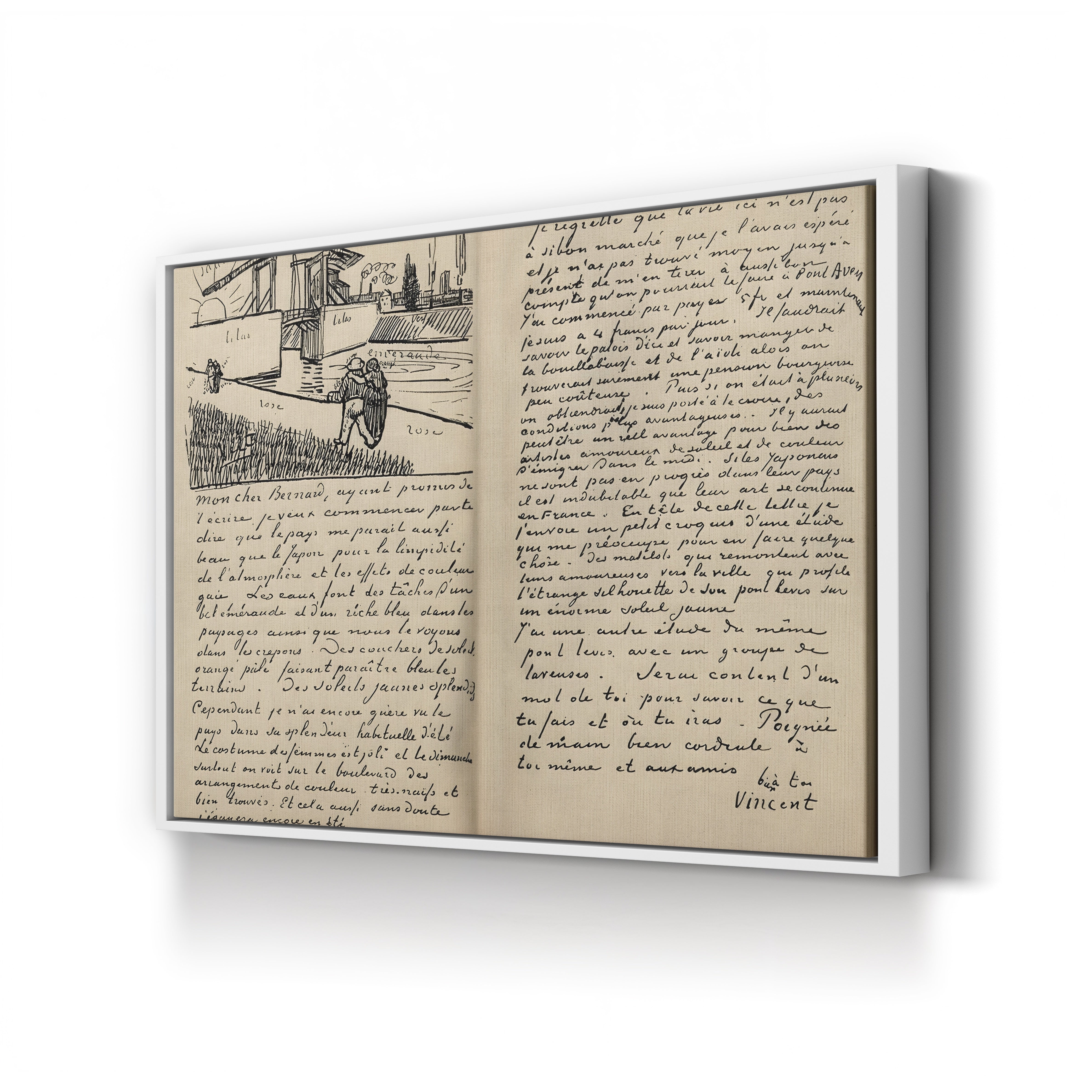 Facsimile of a Letter from Vincent van Gogh to Émile Bernard, 18 March 1888 – Historical Document Canvas Print