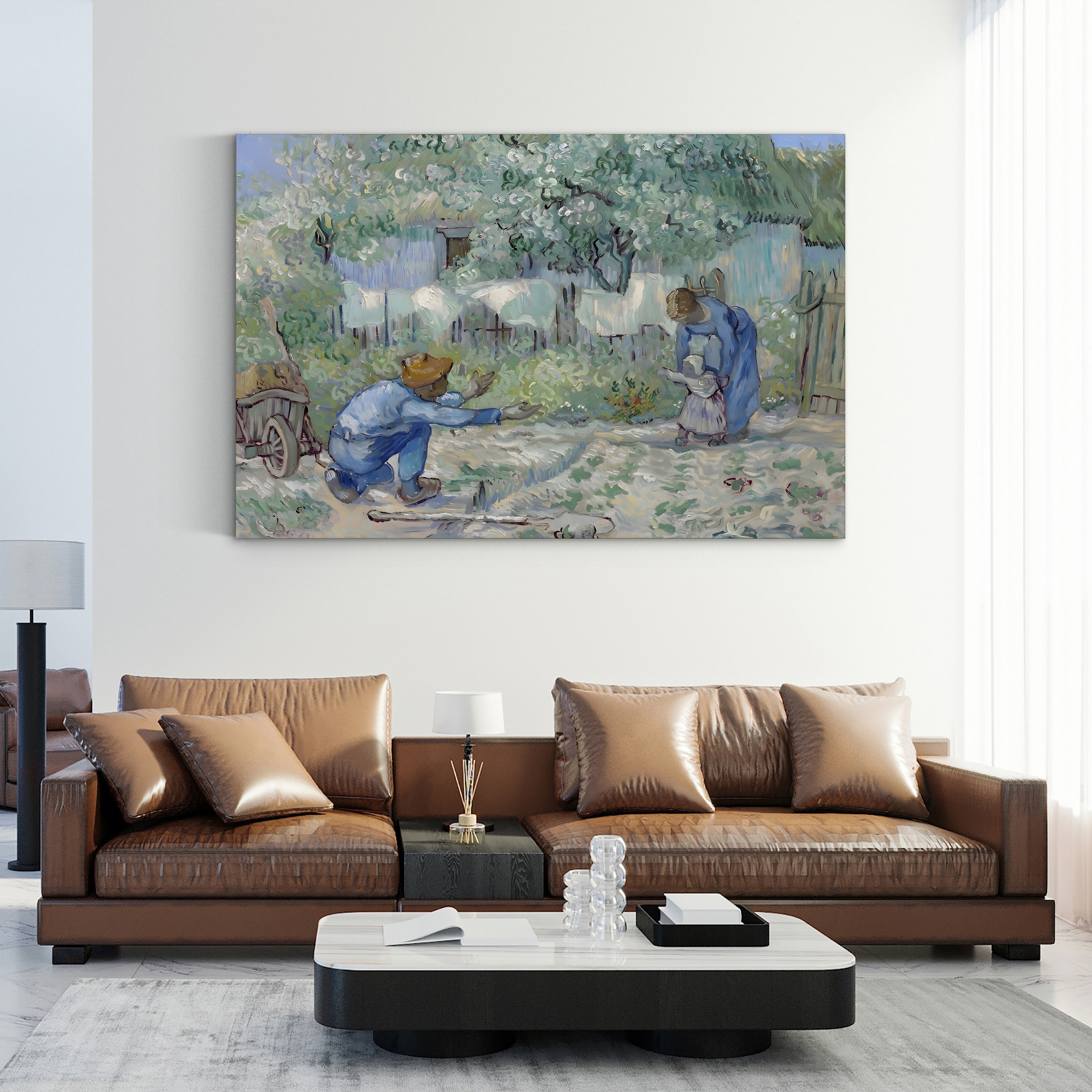 First Steps, After Millet, 1890 – Vincent van Gogh Wall Art | Post-Impressionist Saint-Rémy Canvas Print