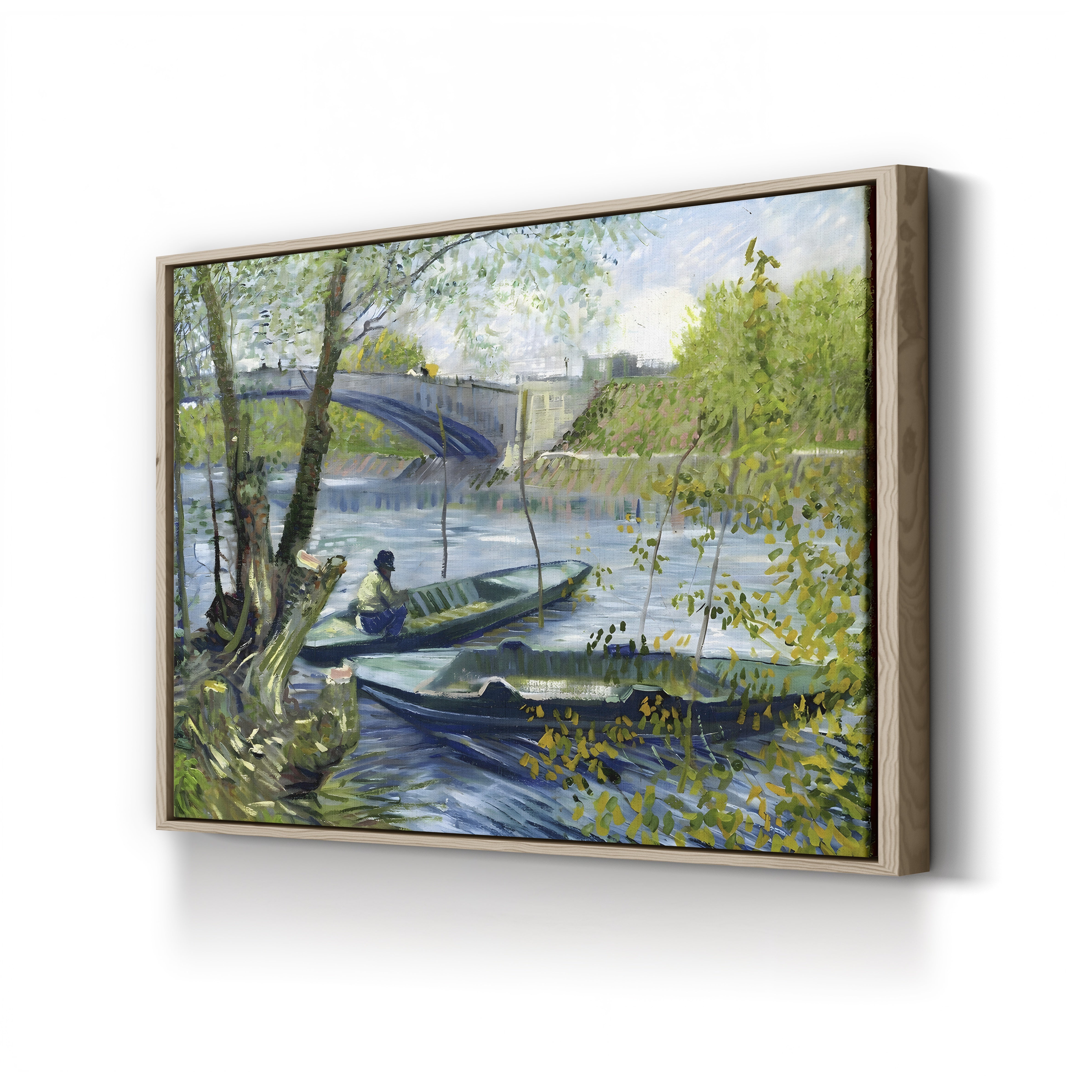 Fishing in Spring, the Pont de Clichy (Asnières), 1887 – Vincent van Gogh Wall Art | Post-Impressionist Riverscape Canvas Print