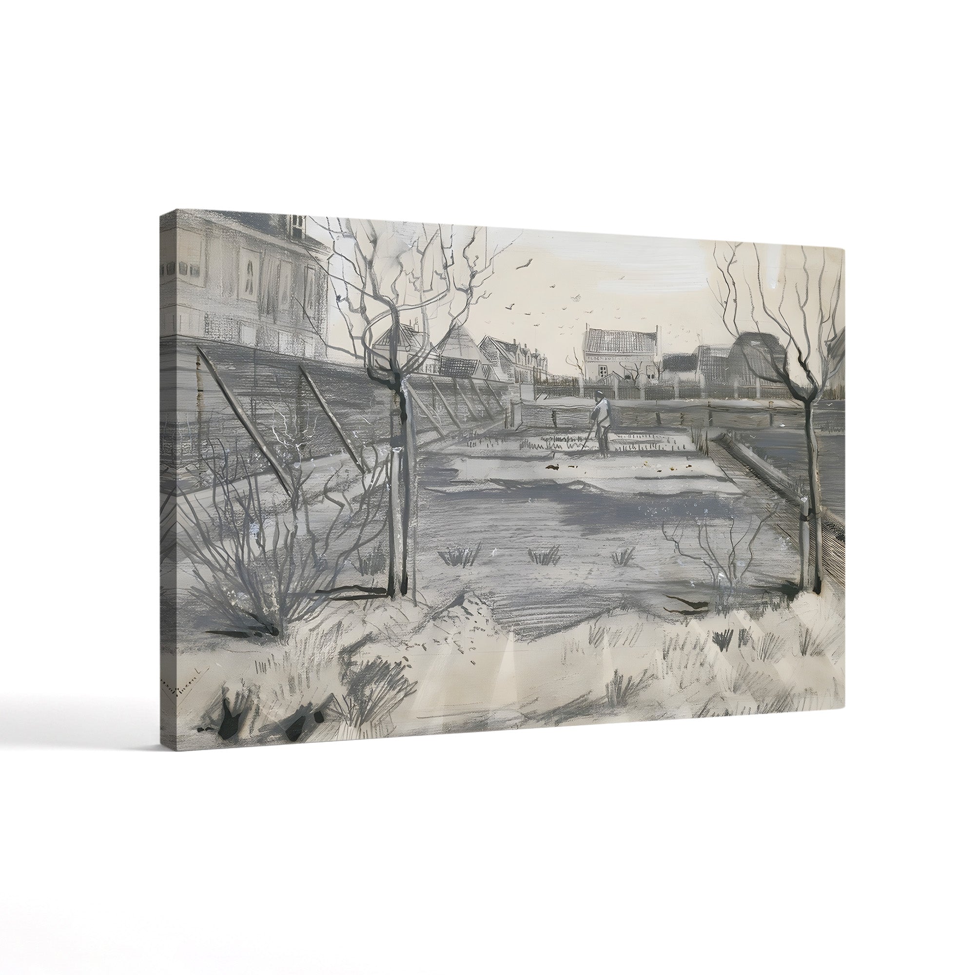 Flower Nursery on the Schenkweg in The Hague, 1882 – Vincent van Gogh Wall Art | Early Dutch Landscape Canvas Print