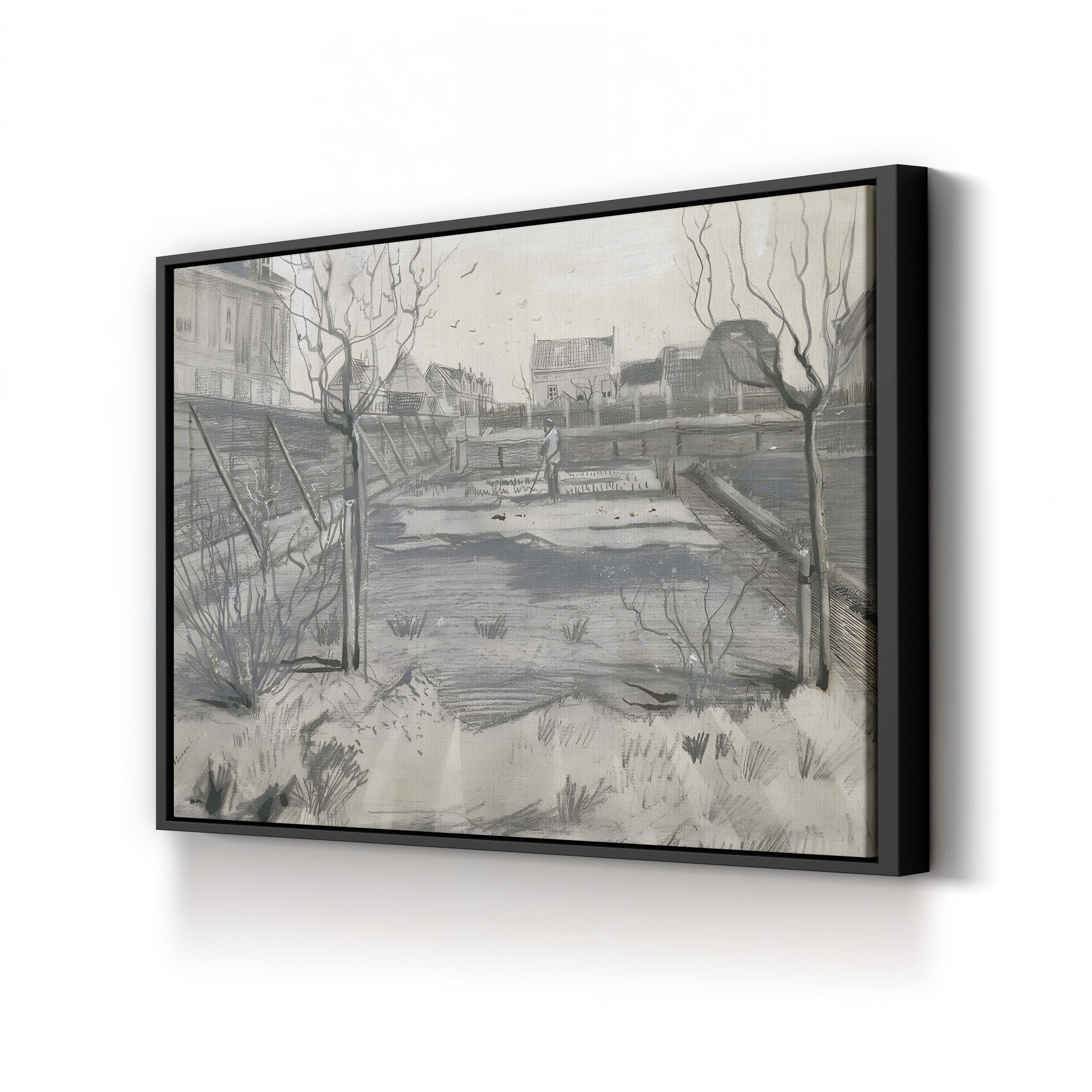 Flower Nursery on the Schenkweg in The Hague, 1882 – Vincent van Gogh Wall Art | Early Dutch Landscape Canvas Print