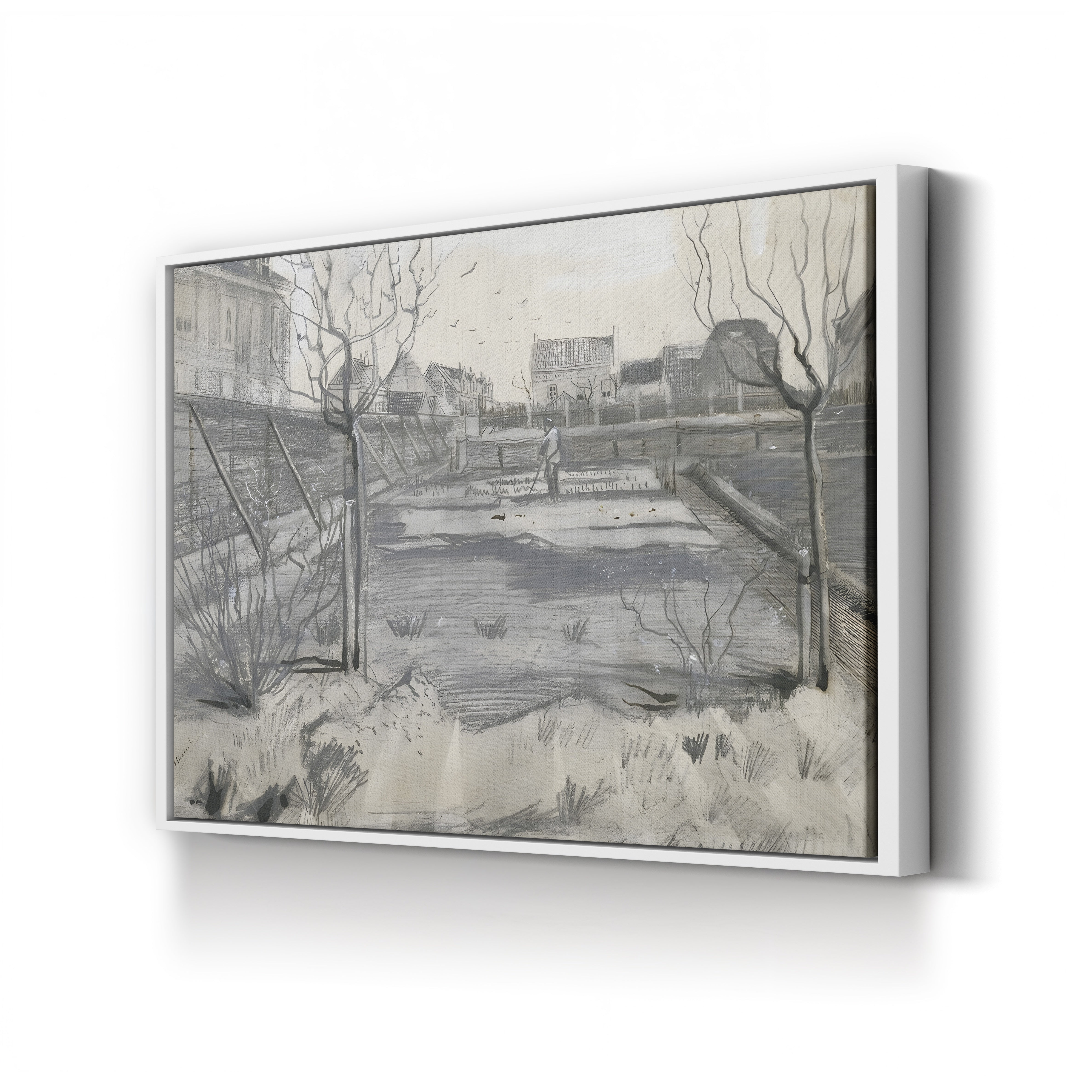 Flower Nursery on the Schenkweg in The Hague, 1882 – Vincent van Gogh Wall Art | Early Dutch Landscape Canvas Print