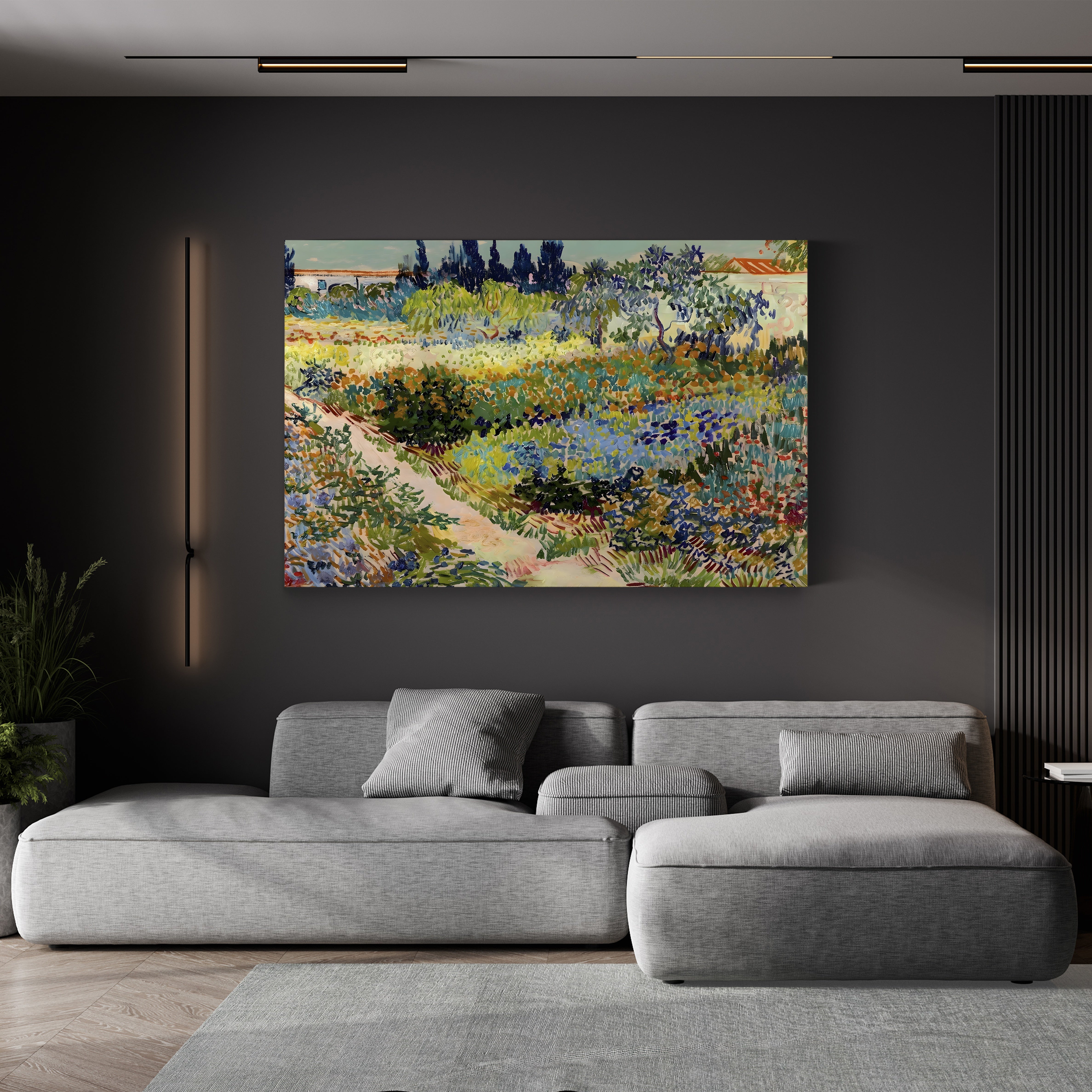 Garden at Arles, 1888 – Vincent van Gogh Wall Art | Post-Impressionist Garden Canvas Print