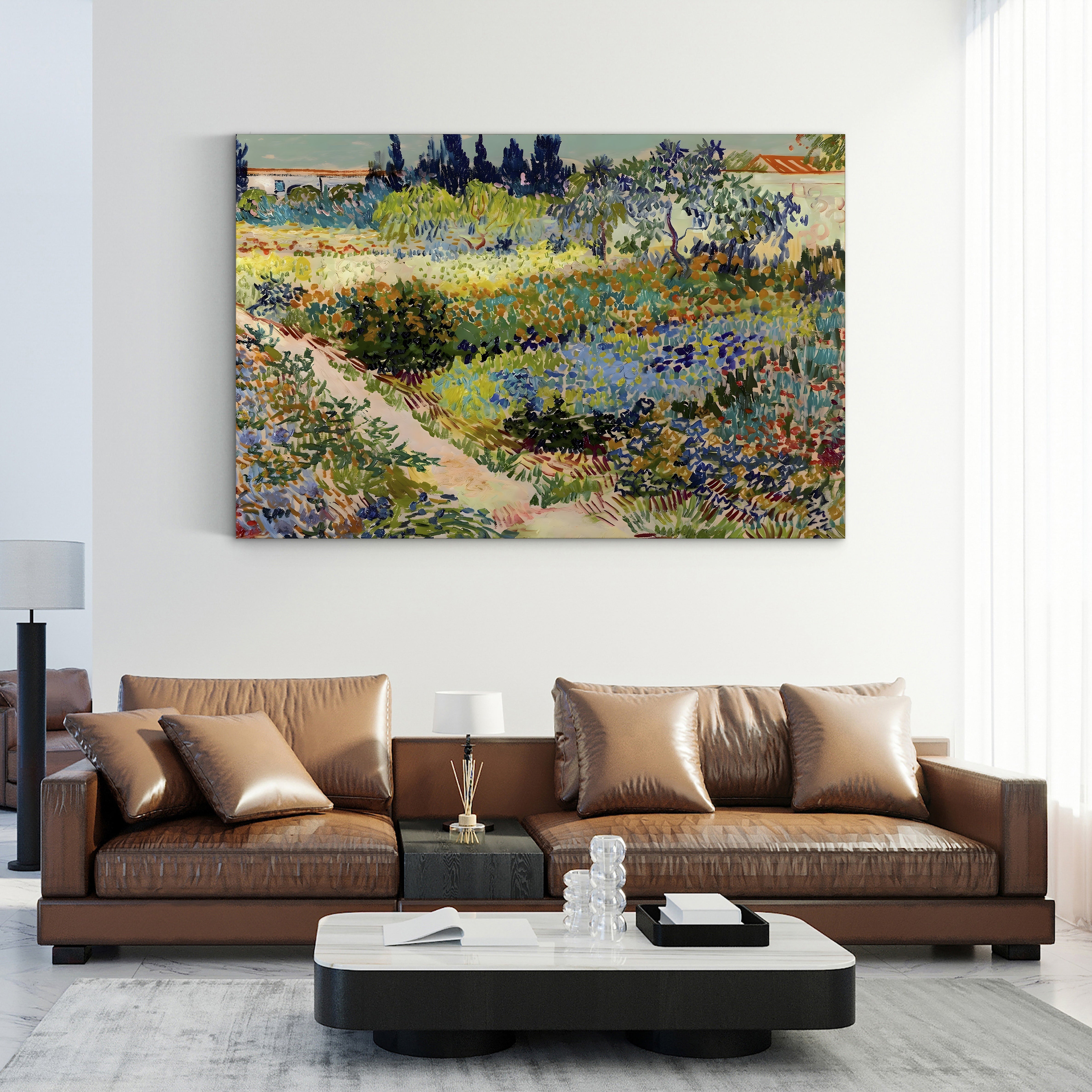 Garden at Arles, 1888 – Vincent van Gogh Wall Art | Post-Impressionist Garden Canvas Print