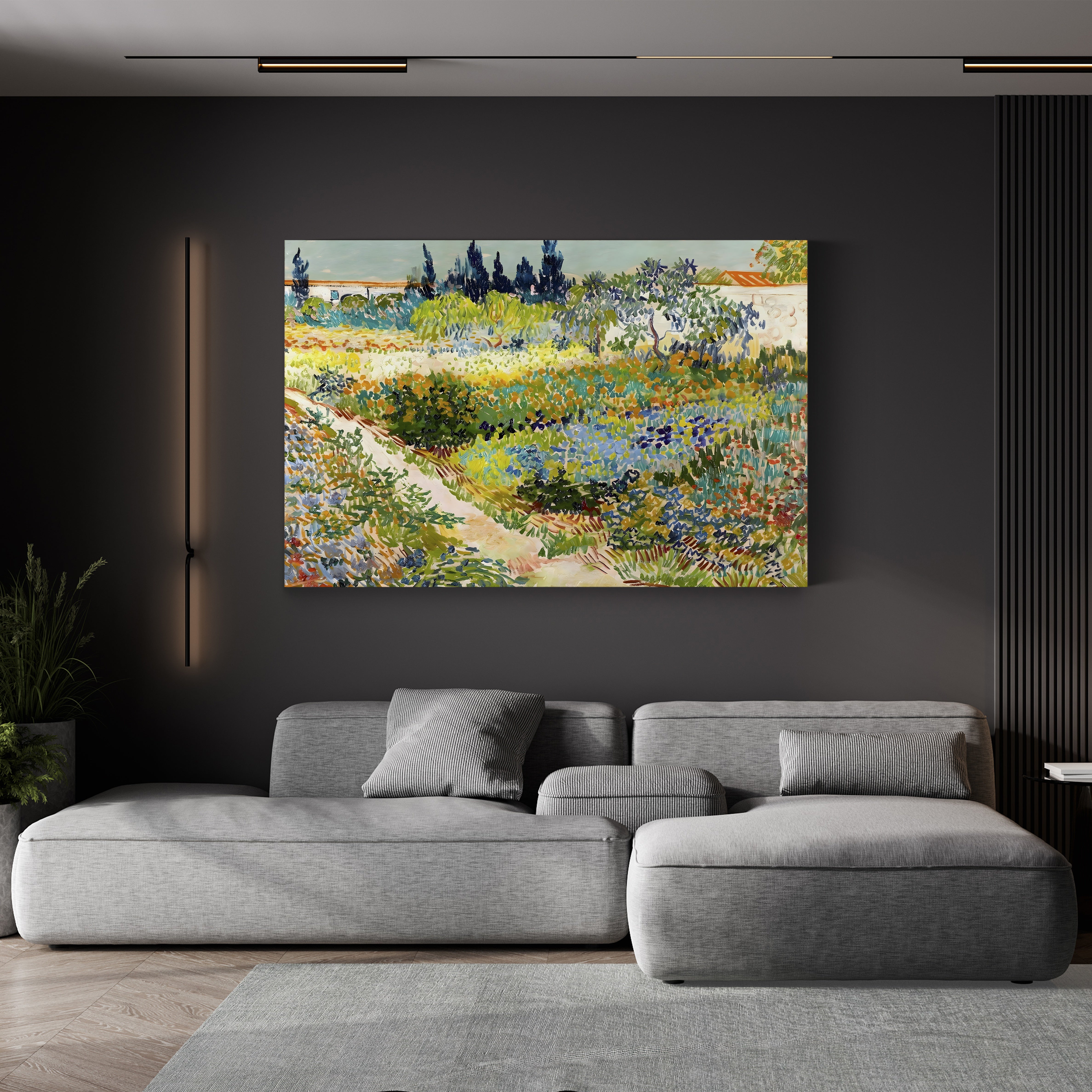 Garden at Arles, 1888 – Vincent van Gogh Wall Art | Post-Impressionist Garden Canvas Print