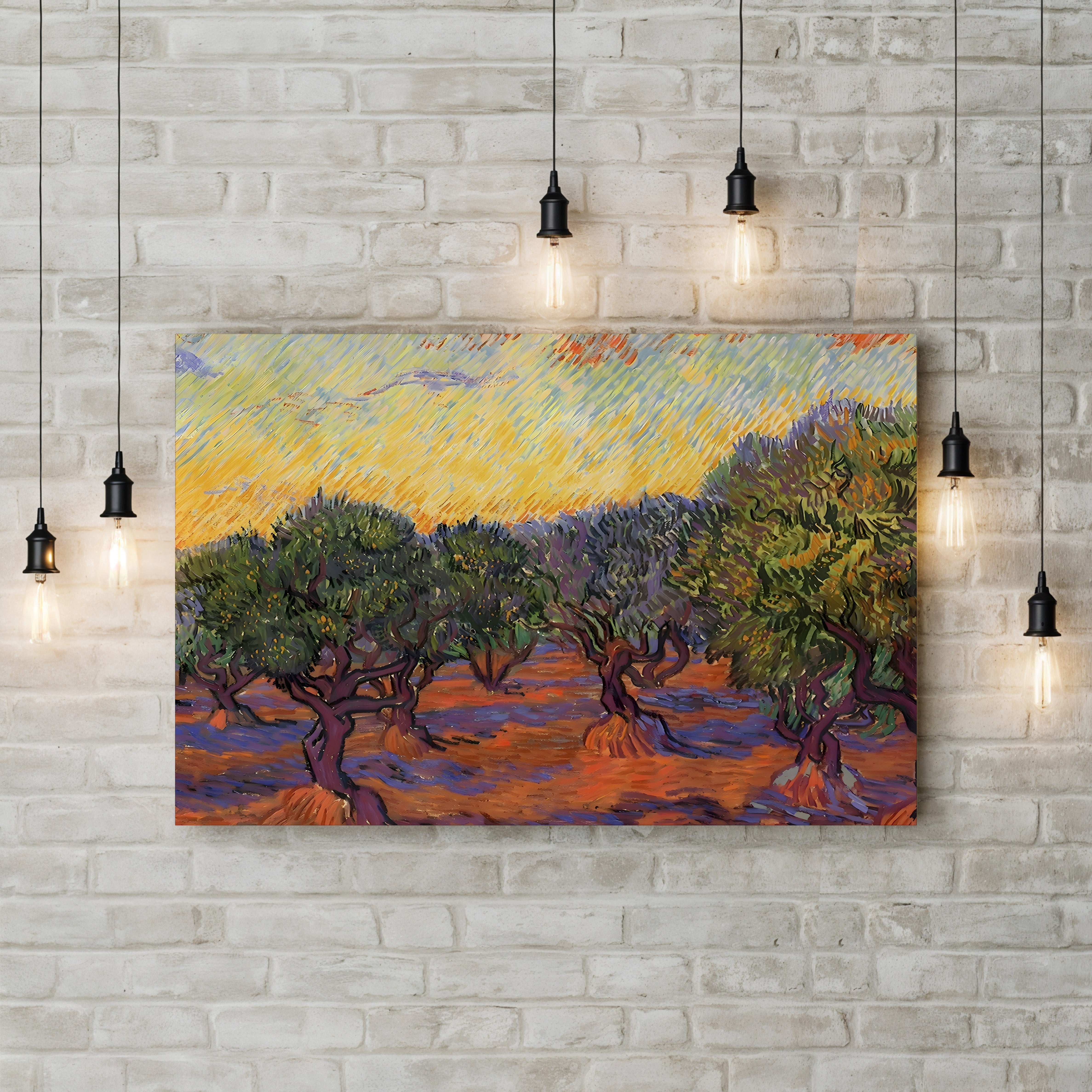 Grove of Olive Trees, 1889 – Vincent van Gogh Wall Art | Post-Impressionist Saint-Rémy Landscape Canvas Print