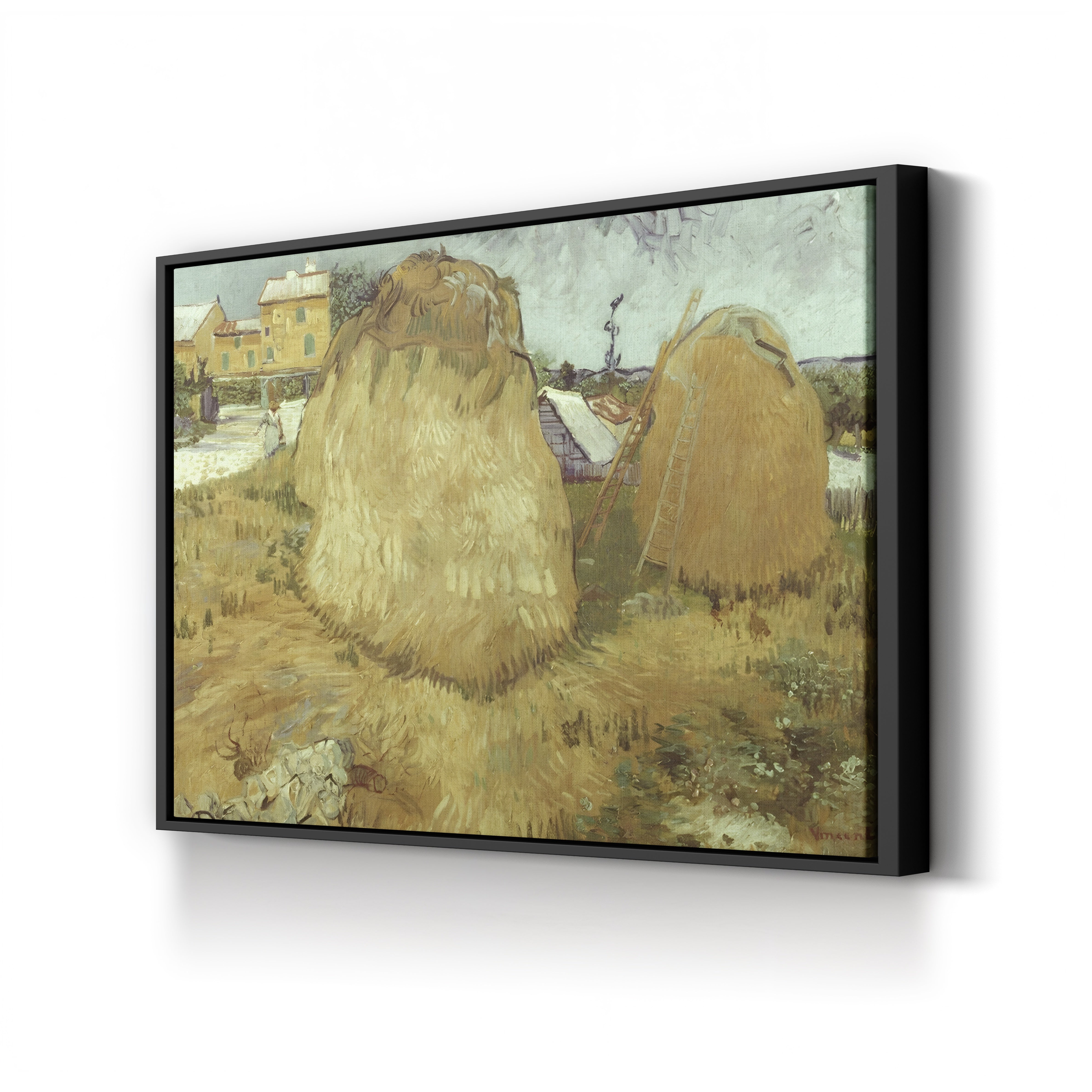 Haystacks in Provence, 1888 – Vincent van Gogh Wall Art | Post-Impressionist Provençal Harvest Canvas Print