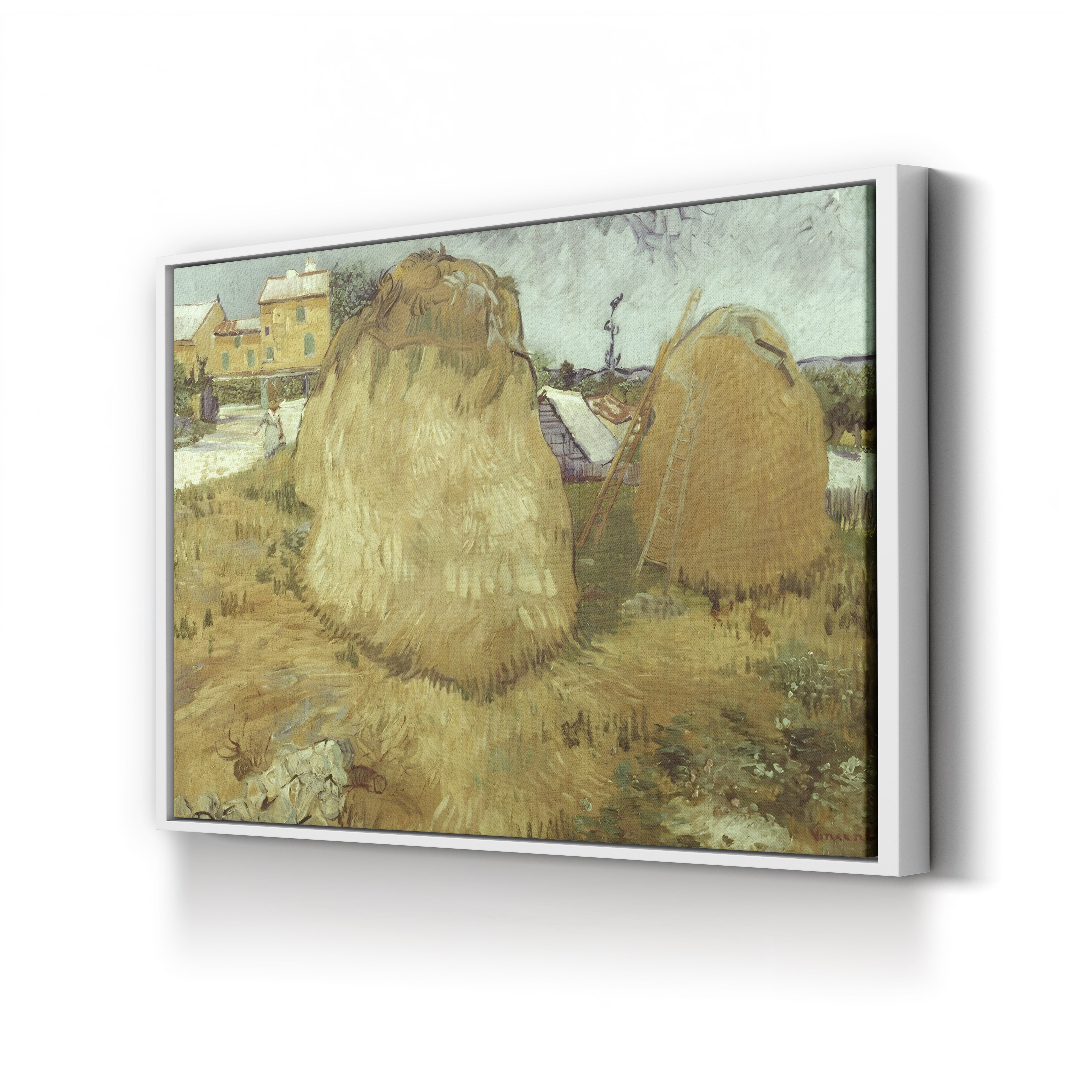 Haystacks in Provence, 1888 – Vincent van Gogh Wall Art | Post-Impressionist Provençal Harvest Canvas Print