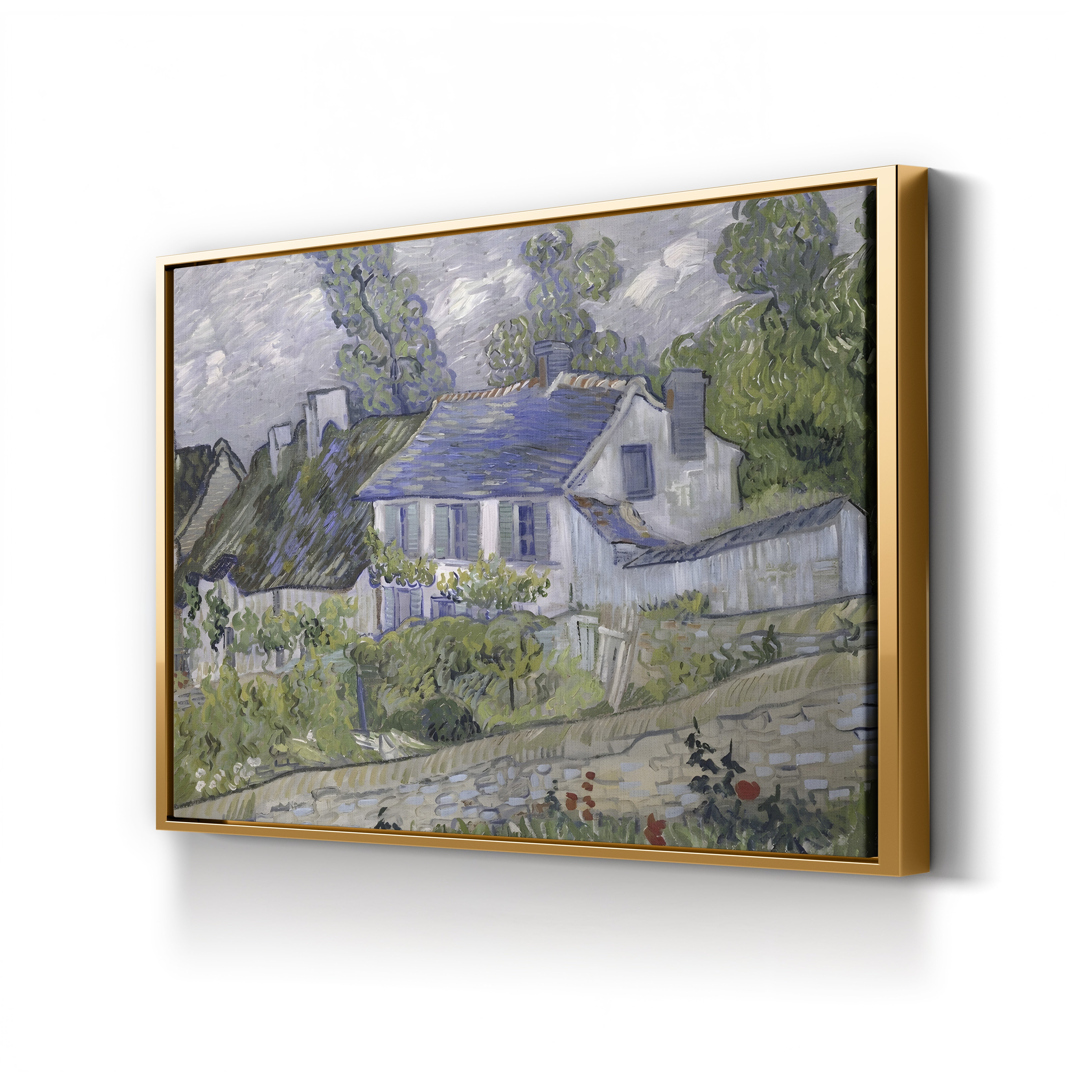 Houses at Auvers, 1890 – Vincent van Gogh Wall Art | Post-Impressionist Village Canvas Print