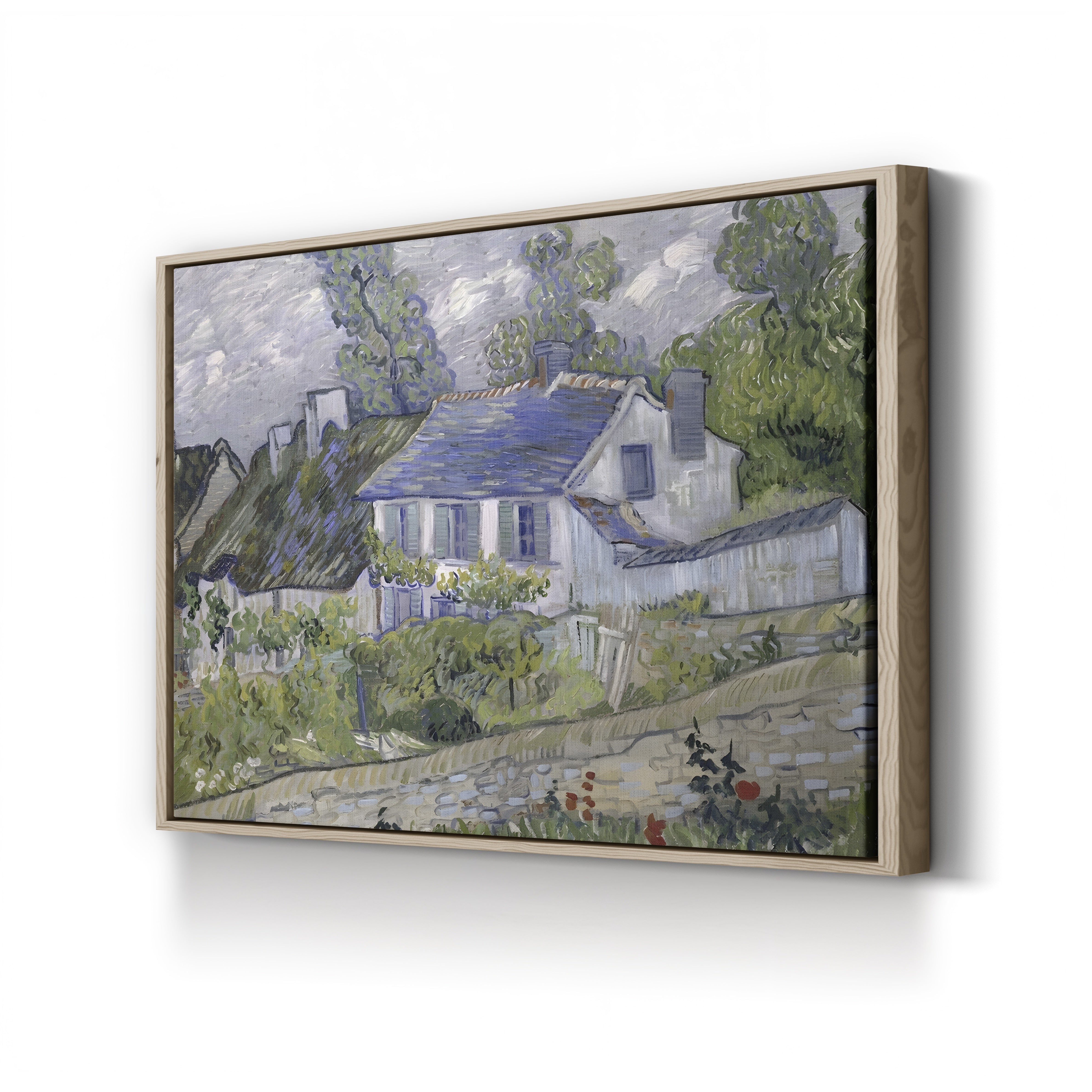 Houses at Auvers, 1890 – Vincent van Gogh Wall Art | Post-Impressionist Village Canvas Print