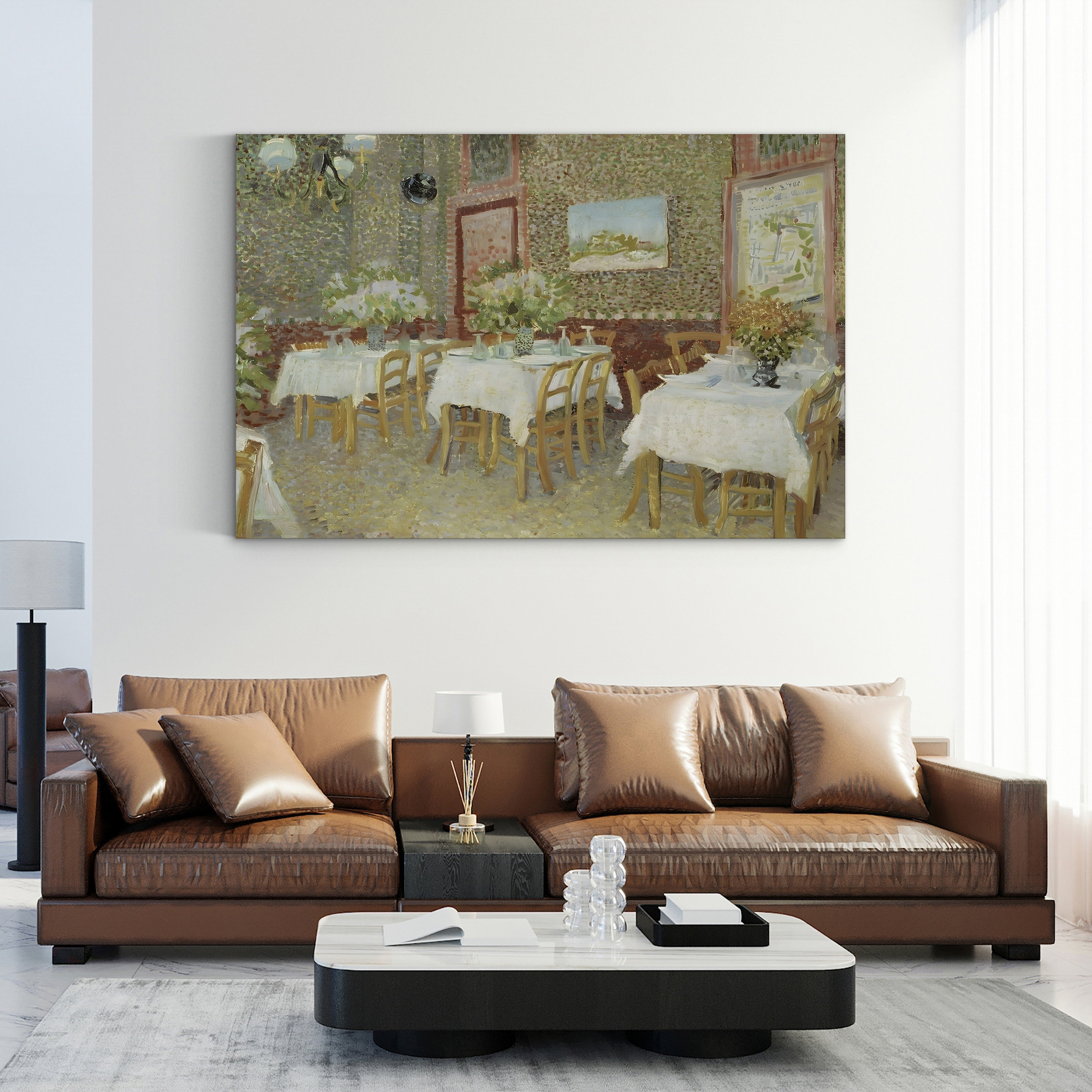 Interior of a Restaurant, 1887 – Vincent van Gogh Wall Art | Post-Impressionist Interior Canvas Print