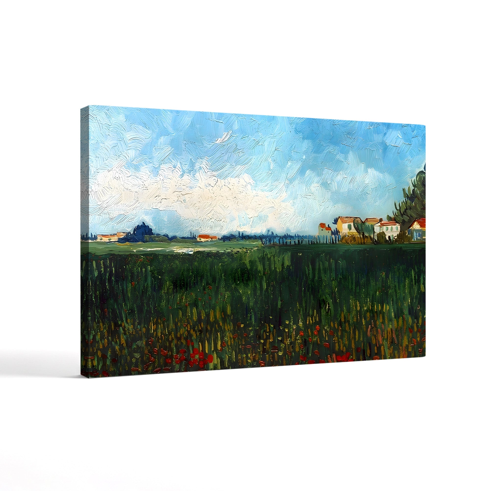 Landscape Near Arles, 1888 – Vincent van Gogh Wall Art | Post-Impressionist Landscape Canvas Print