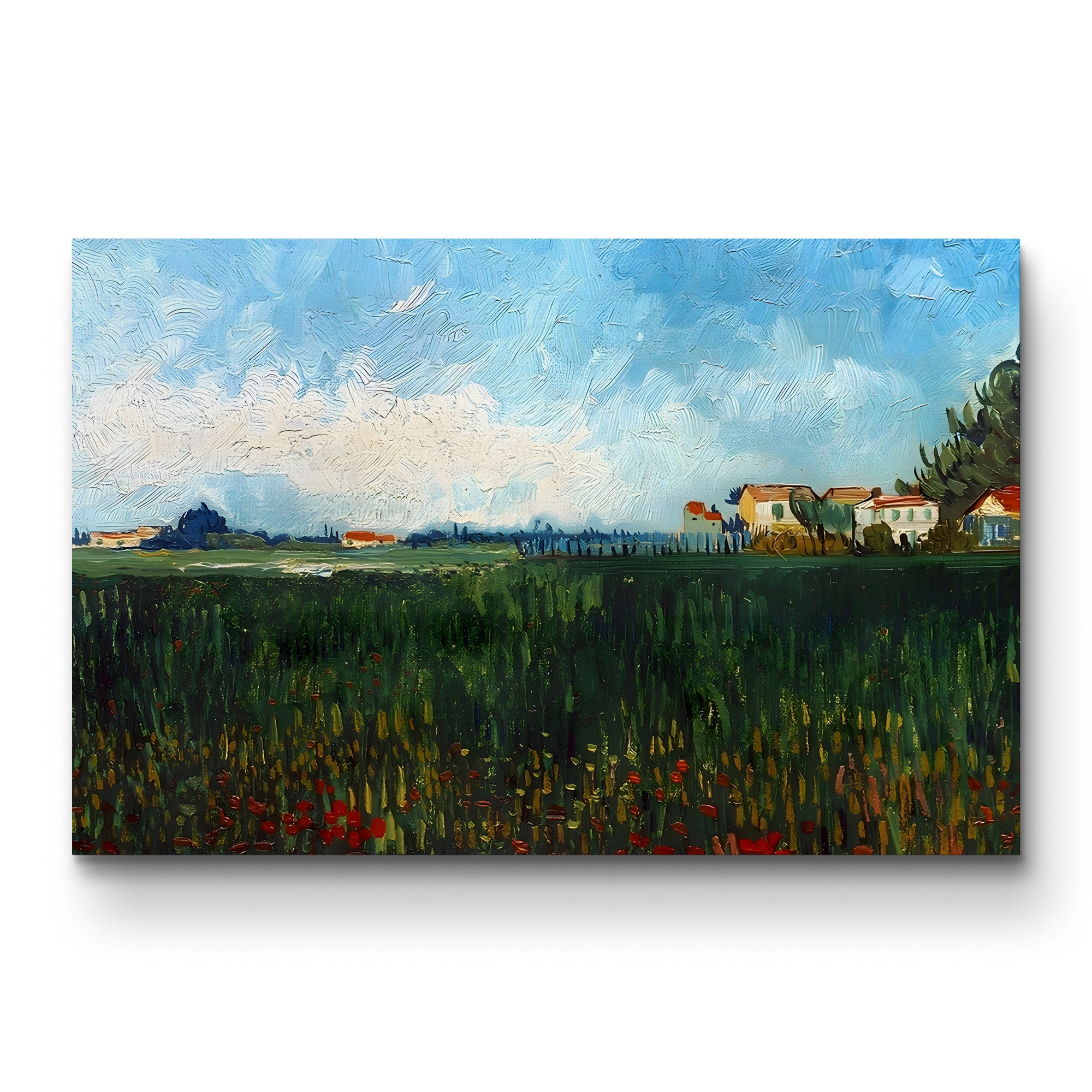 Landscape Near Arles, 1888 – Vincent van Gogh Wall Art | Post-Impressionist Landscape Canvas Print