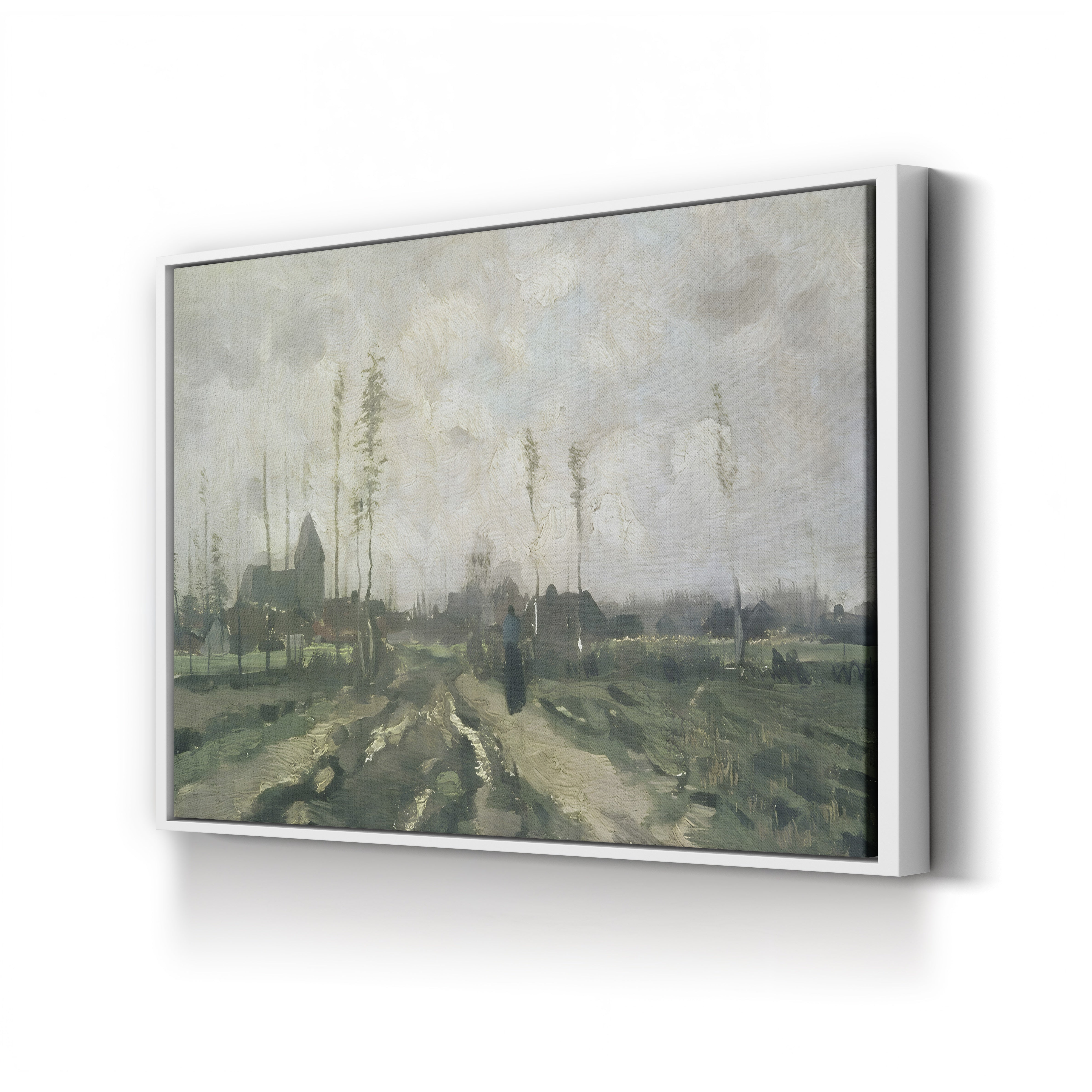 Landscape With a Church and Houses, Nuenen, 1885 – Vincent van Gogh Wall Art | Early Dutch Landscape Canvas Print